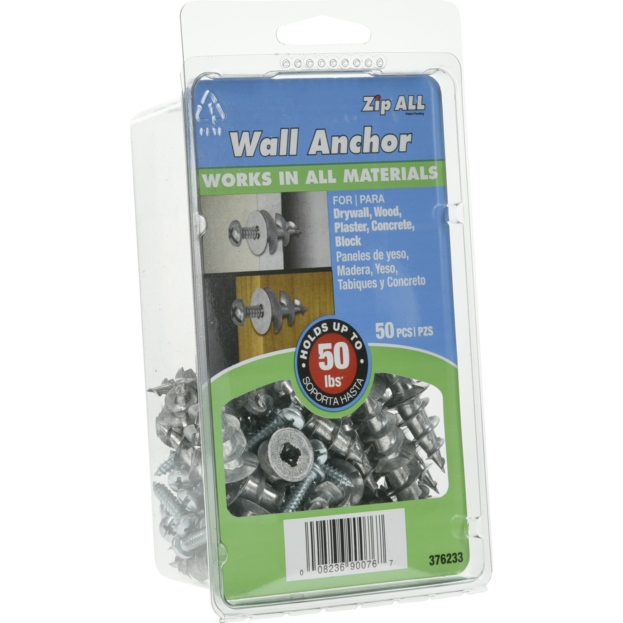 Hillman Zinc Self Drilling Drywall Anchor w/Screws (#8) - 50 pc