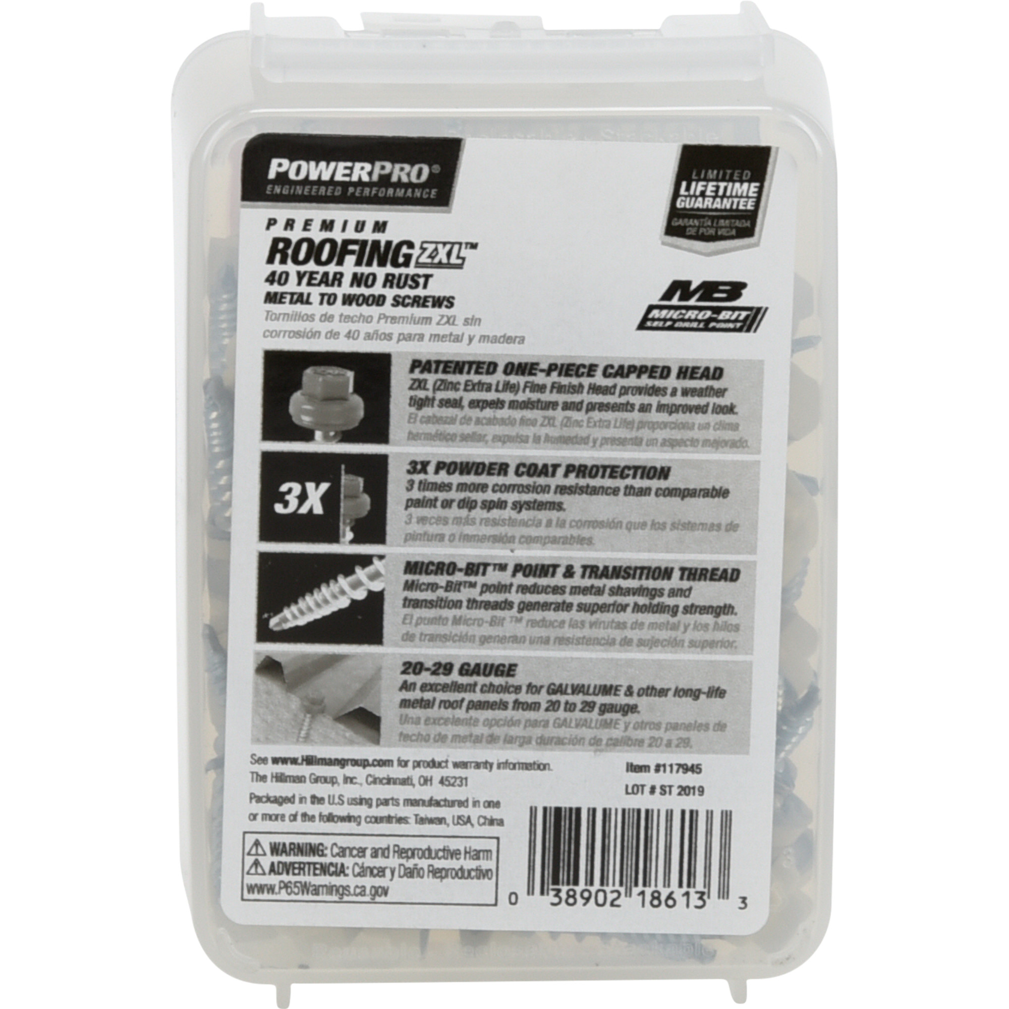 Power Pro Ivory Self Drilling Metal-to-Wood Roofing Screws (#10 x 1-1/2 in.)-62 pc