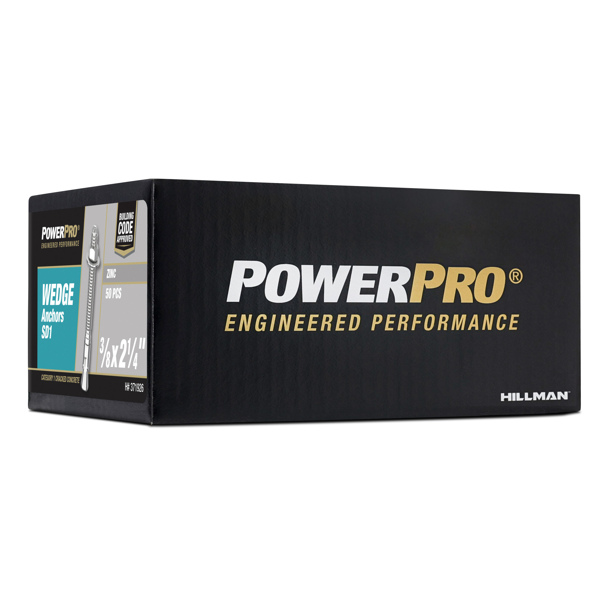 Hillman Zinc Power-Stud+ SD1 Anchor (3/8 in. x 2-1/4 in.) - 50 pc