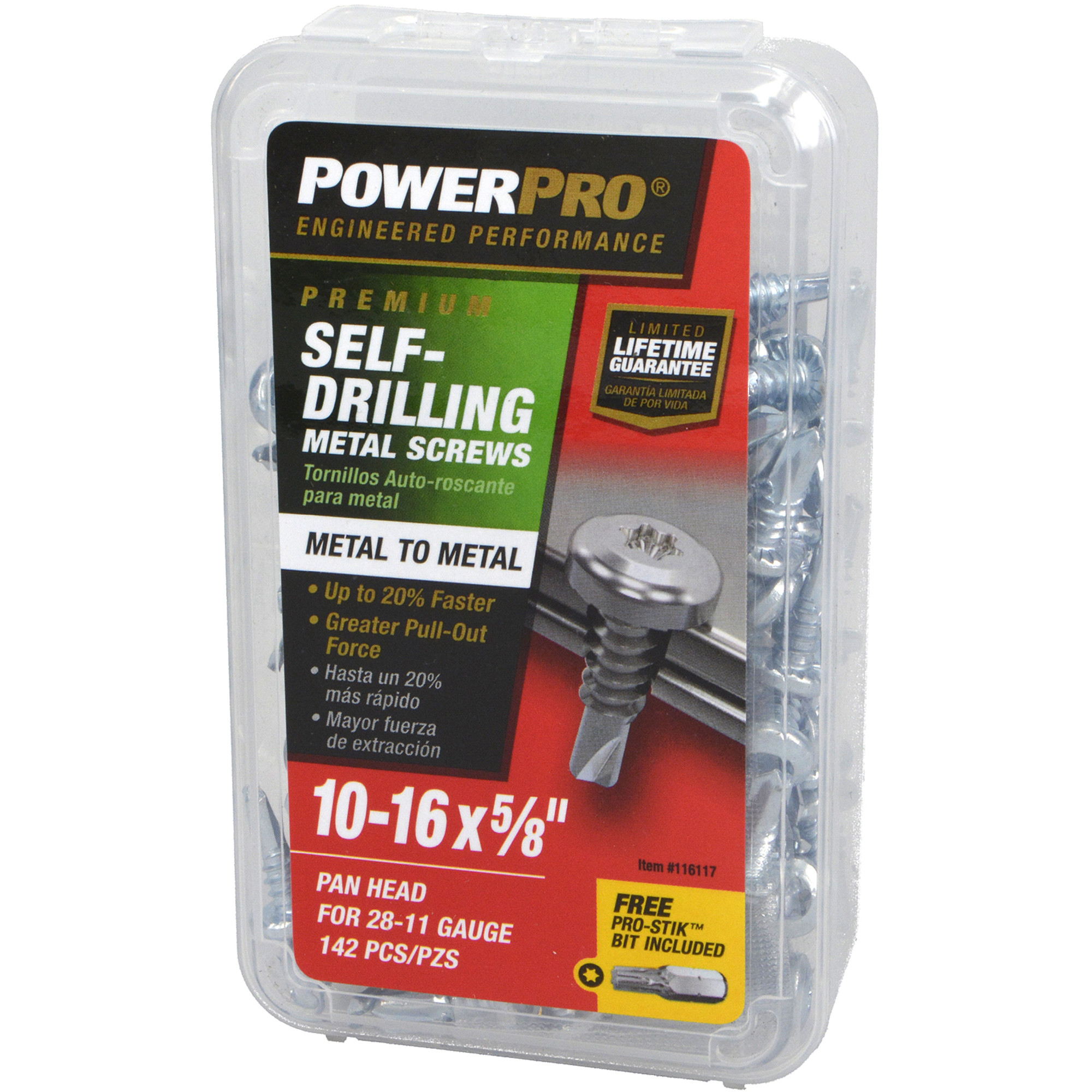 Power Pro Premium Zinc Sheet Metal Self-Drilling Screws (#10-32 x 5/8 in.) - 142 pc