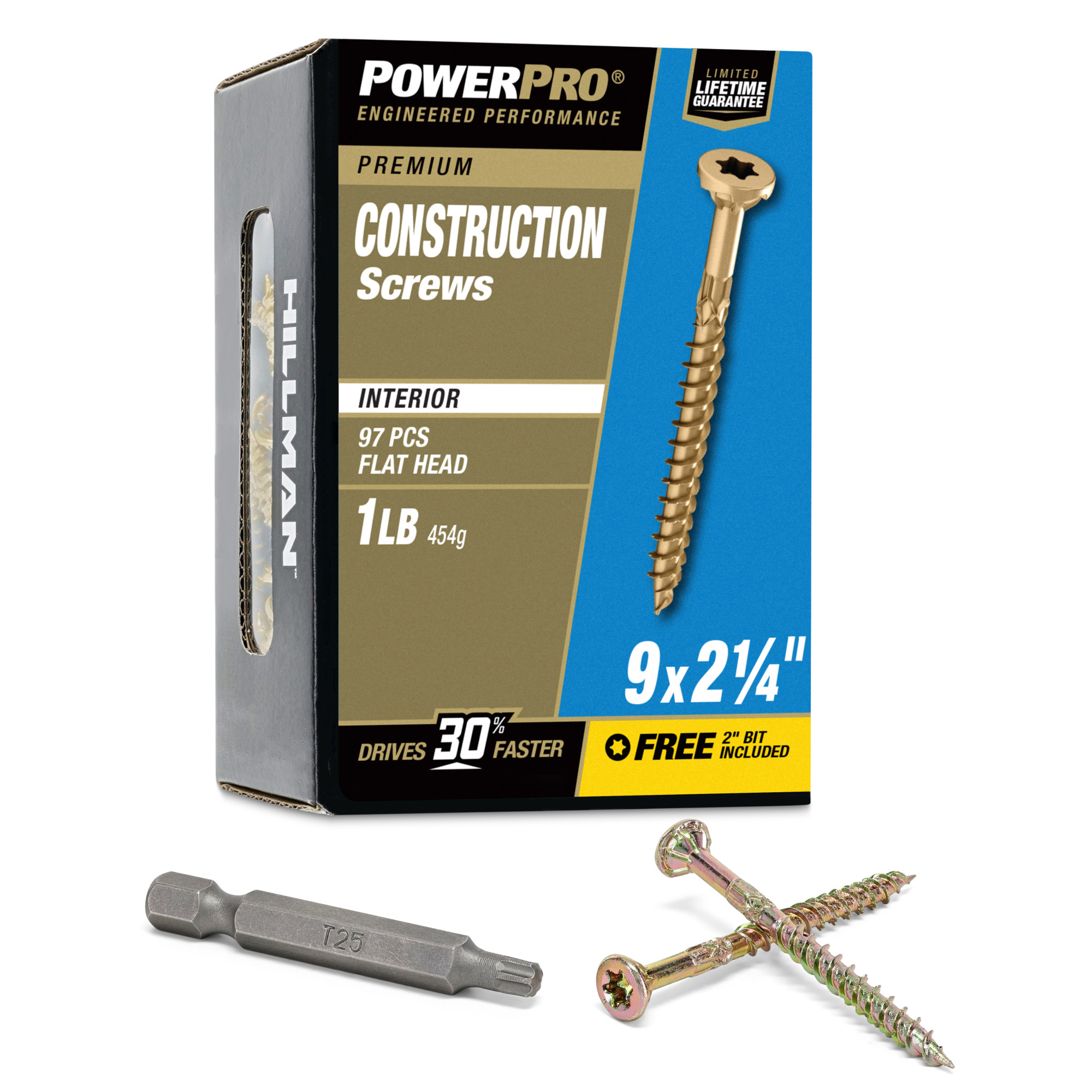 Power Pro Premium Interior Construction Screws (#9 x 2-1/4 in.) - 97 pc