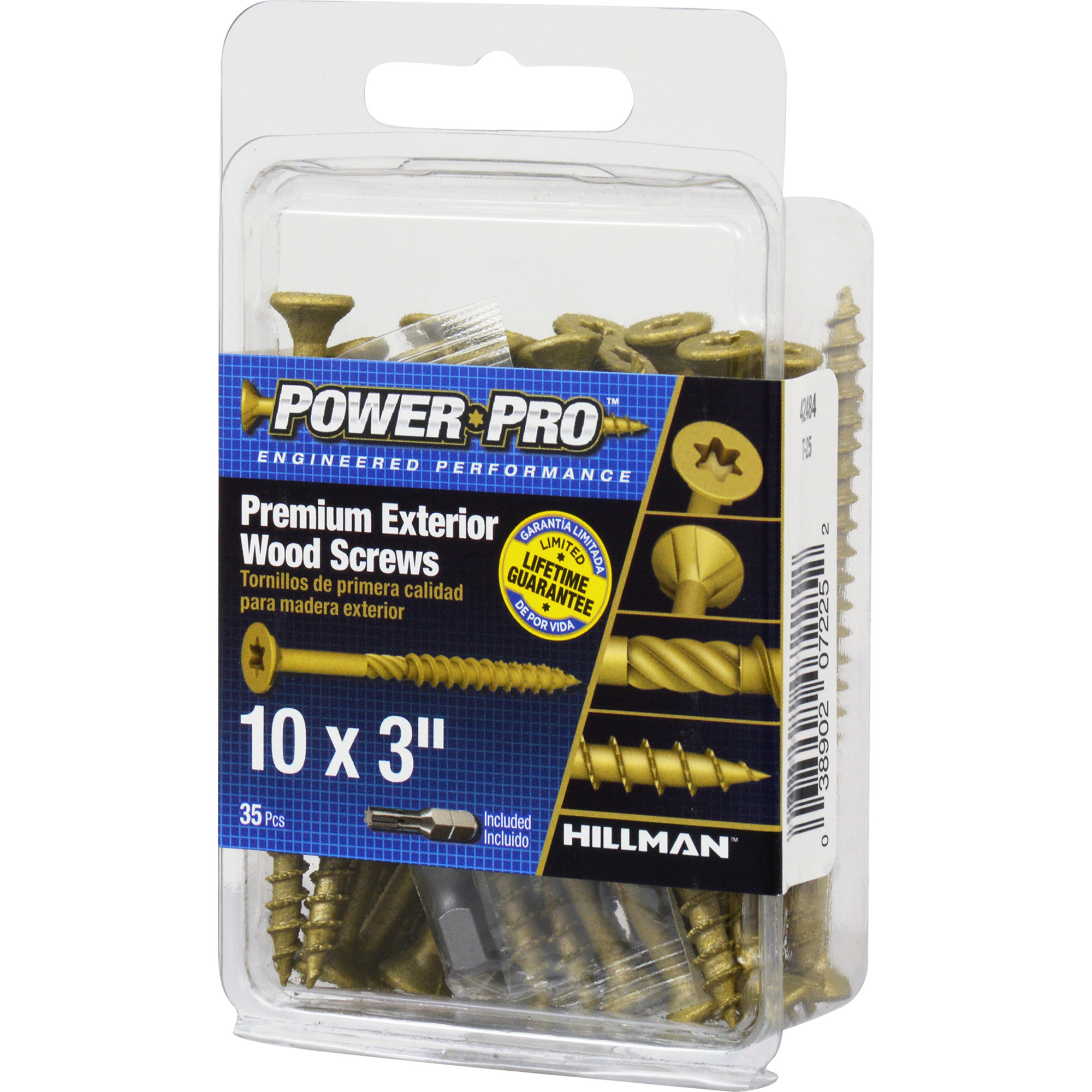 Power Pro Premium Bronze Exterior Wood Screws (#10 x 3 in.) - 35 pc
