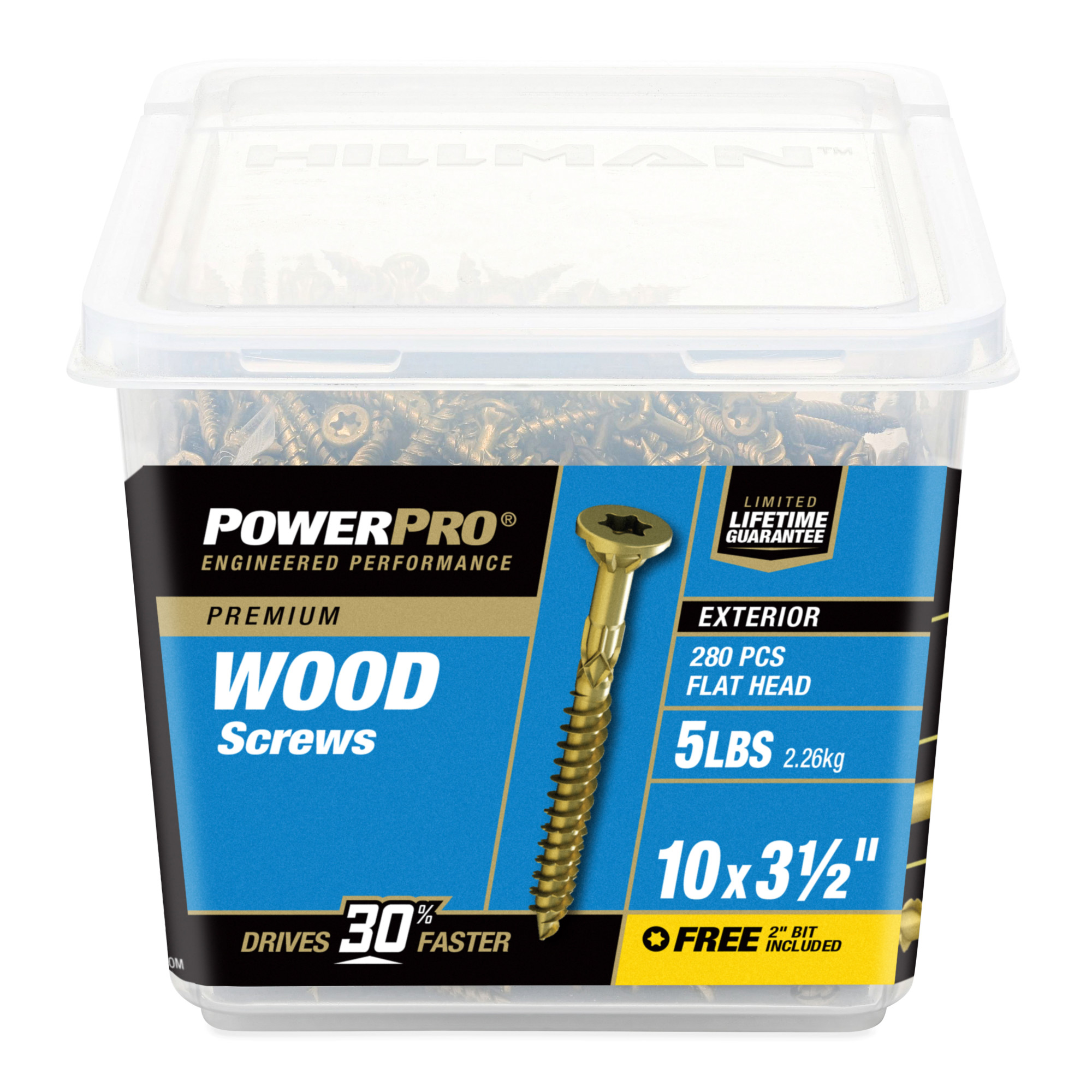 Power Pro Premium Exterior Wood Screws (#10 x 3-1/2 in.) - 280 pc