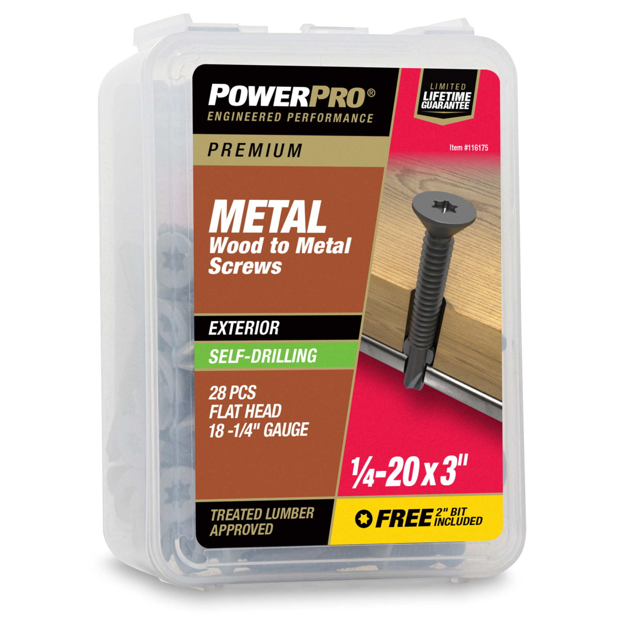 Power Pro Premium Star Drive Flat Sheet Metal Screws (1/4 in.-20 � 3 in.) - 28 pc