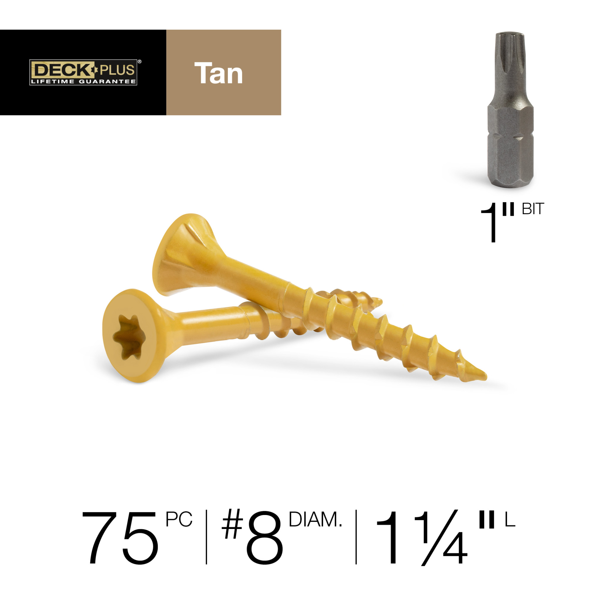 Deck Plus Tan Deck Screws (#8 x 1-1/4 in.)