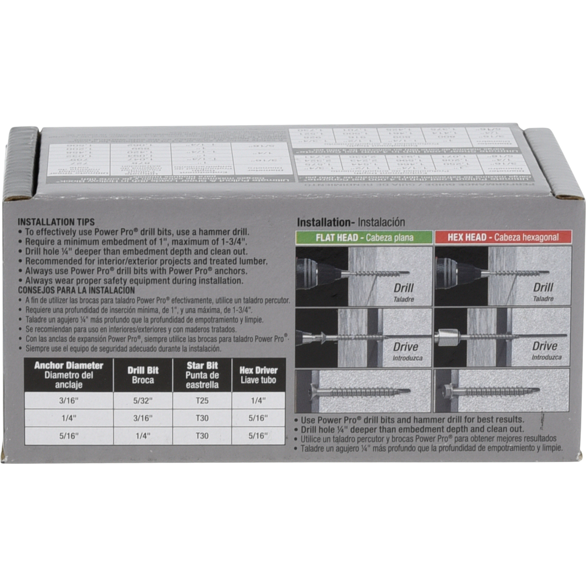 Power Pro White Hex Washer-Head Concrete Screw Anchor (1/4 in. x 1-1/4 in.) - 100 pc