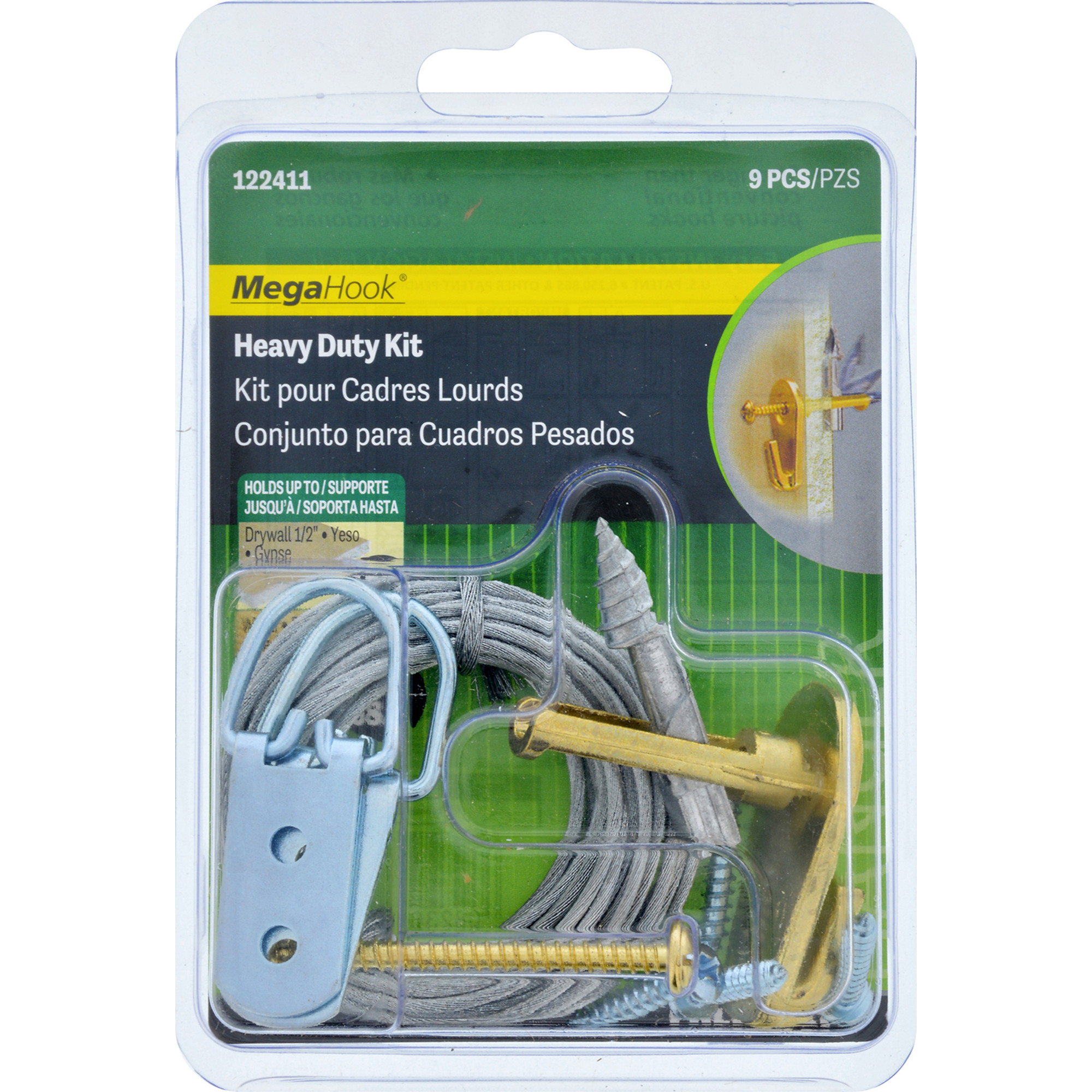 Hillman Extra Heavy Duty MegaHook Kit 75lb 9 Piece