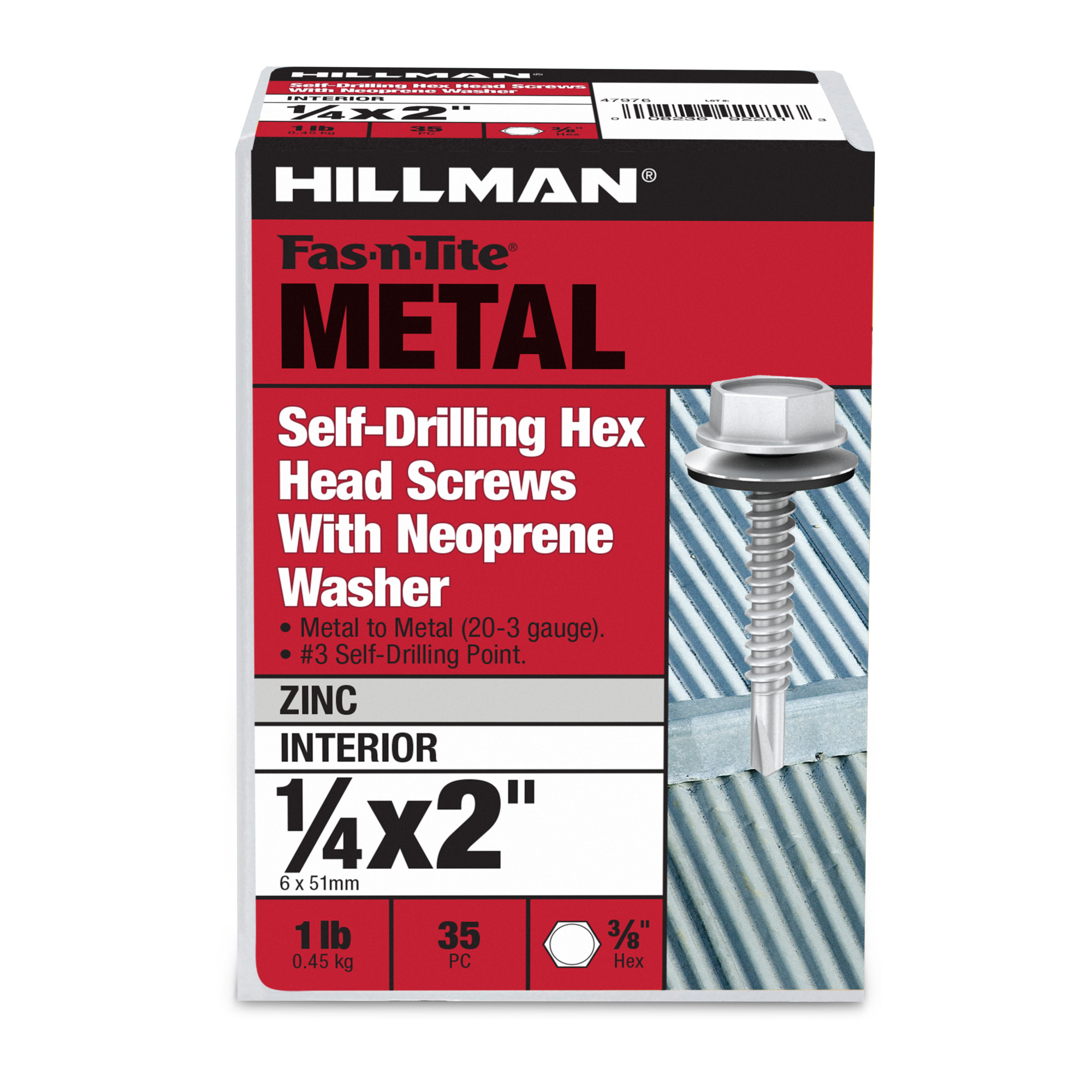 Hillman Washer Head Self Drilling Screws (1/4-14 x 2 in.)