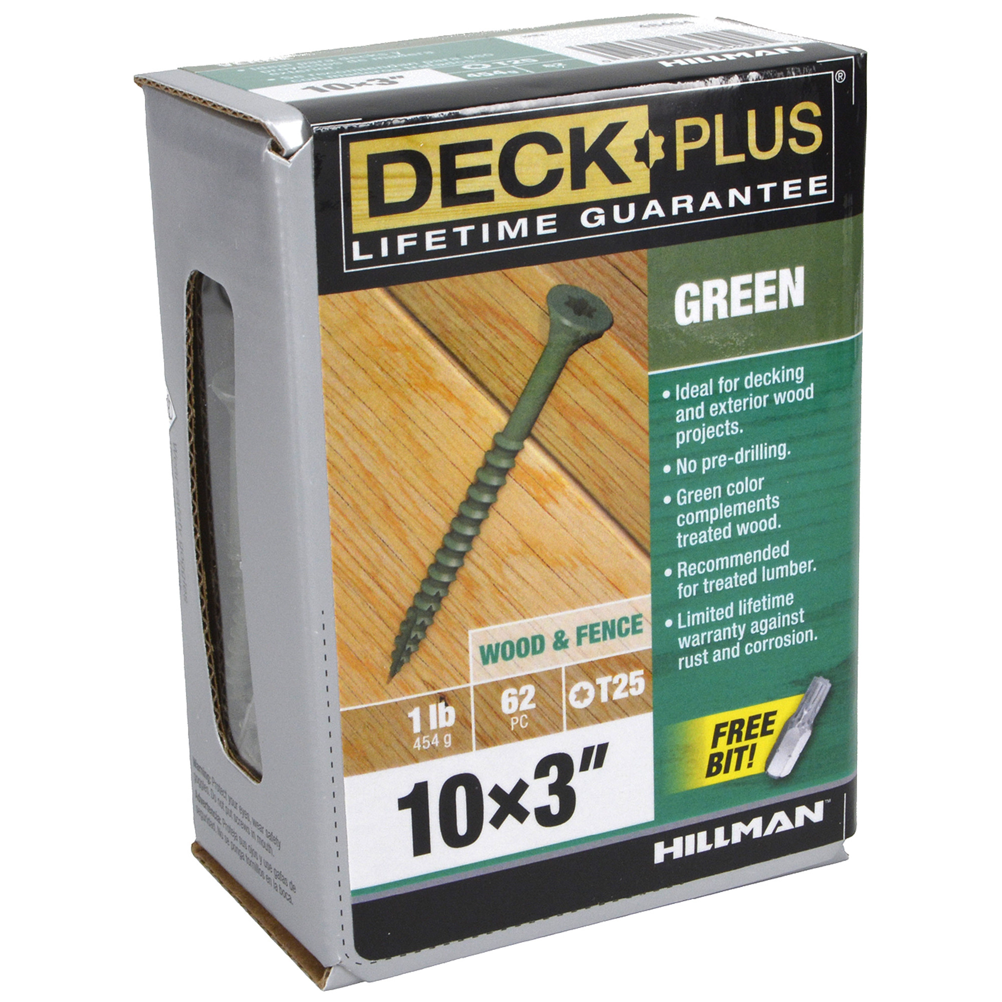 Deck Plus Green Deck Screws (#10 x 3 in.)