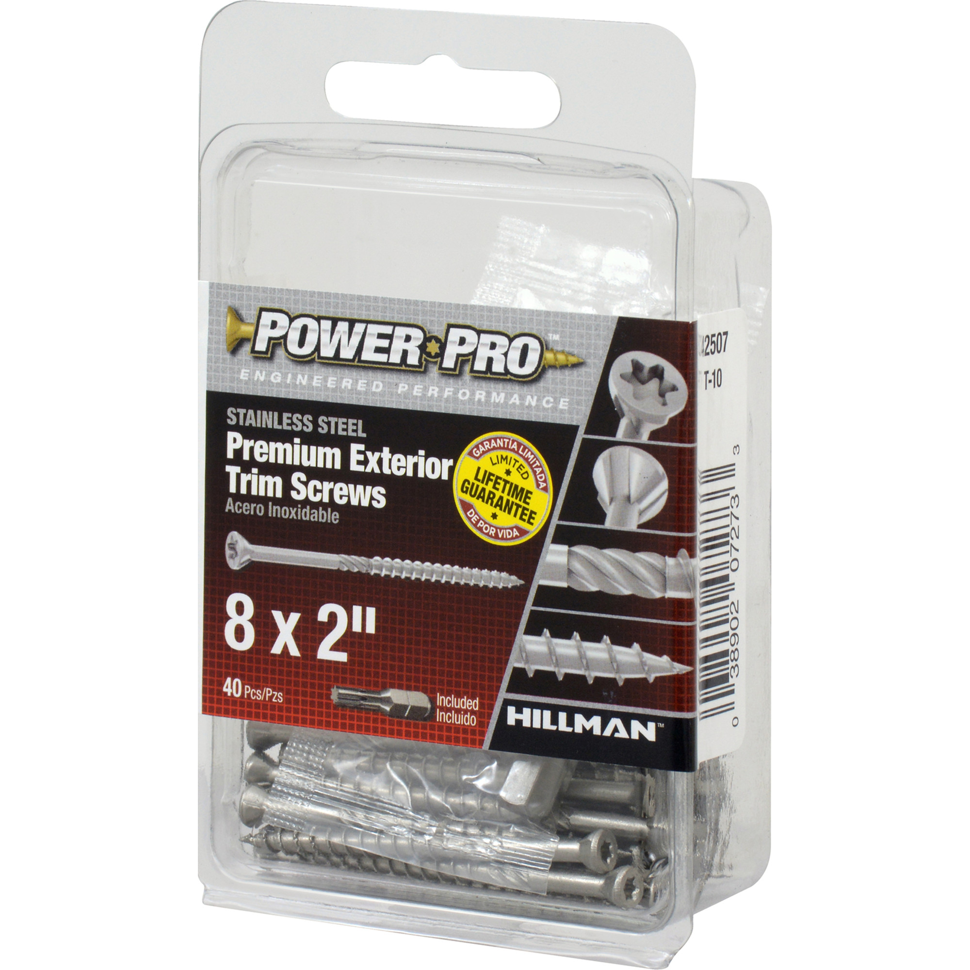 Power Pro Premium 305 Stainless Steel Trim Screws (#8 x 2 in.) - 40 pc