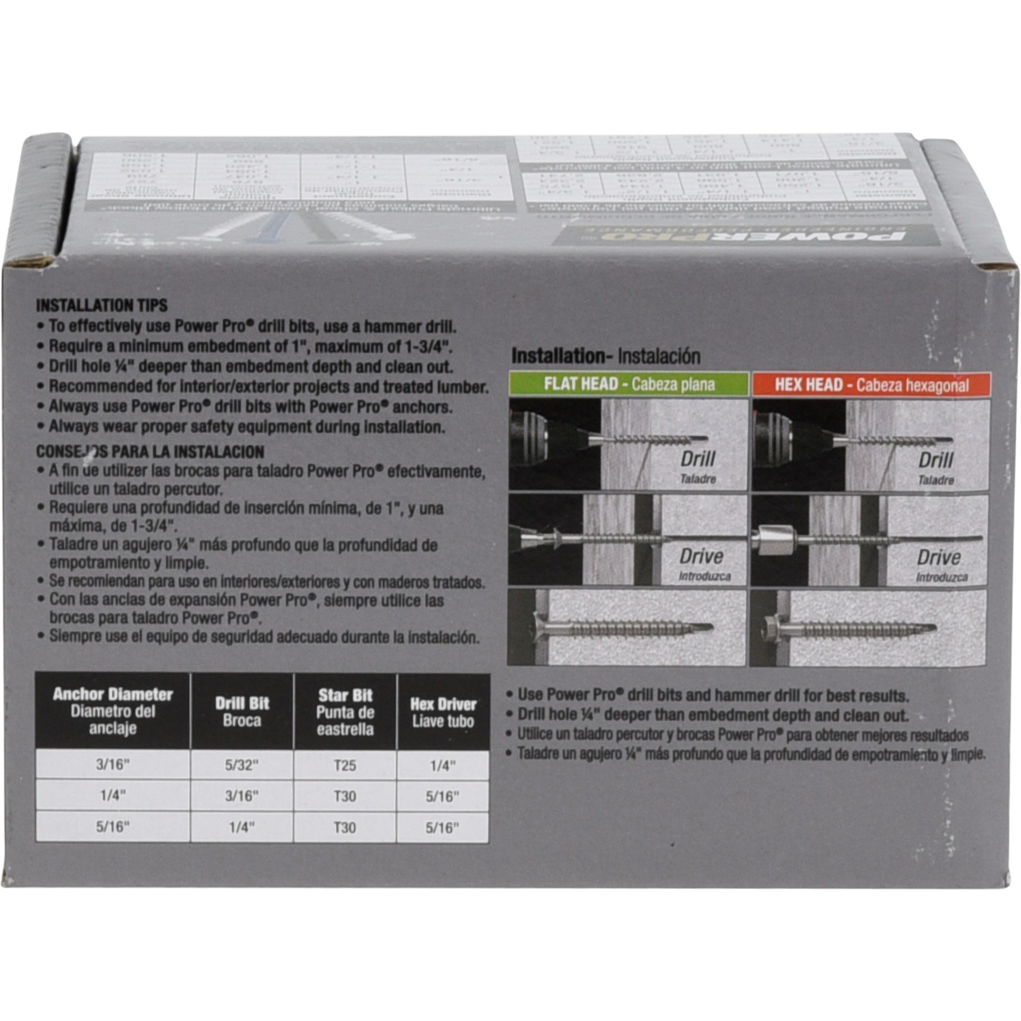 Power Pro White Hex Washer-Head Concrete Screw Anchor (1/4 in. x 3-1/4 in.) - 100 pc