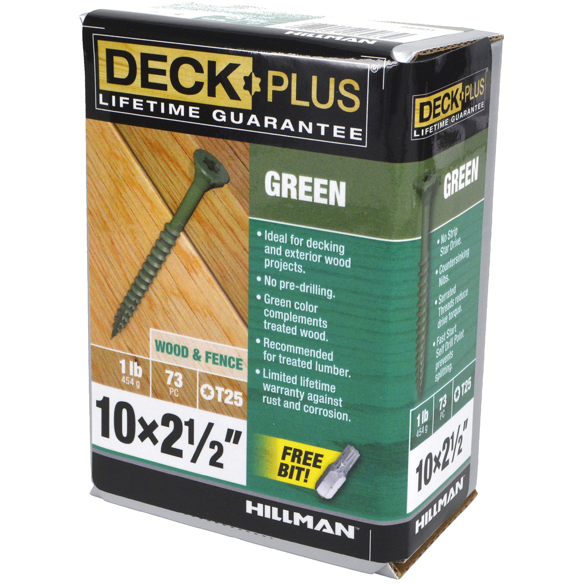 Deck Plus Green Deck Screws (#10 x 2-1/2 in.)