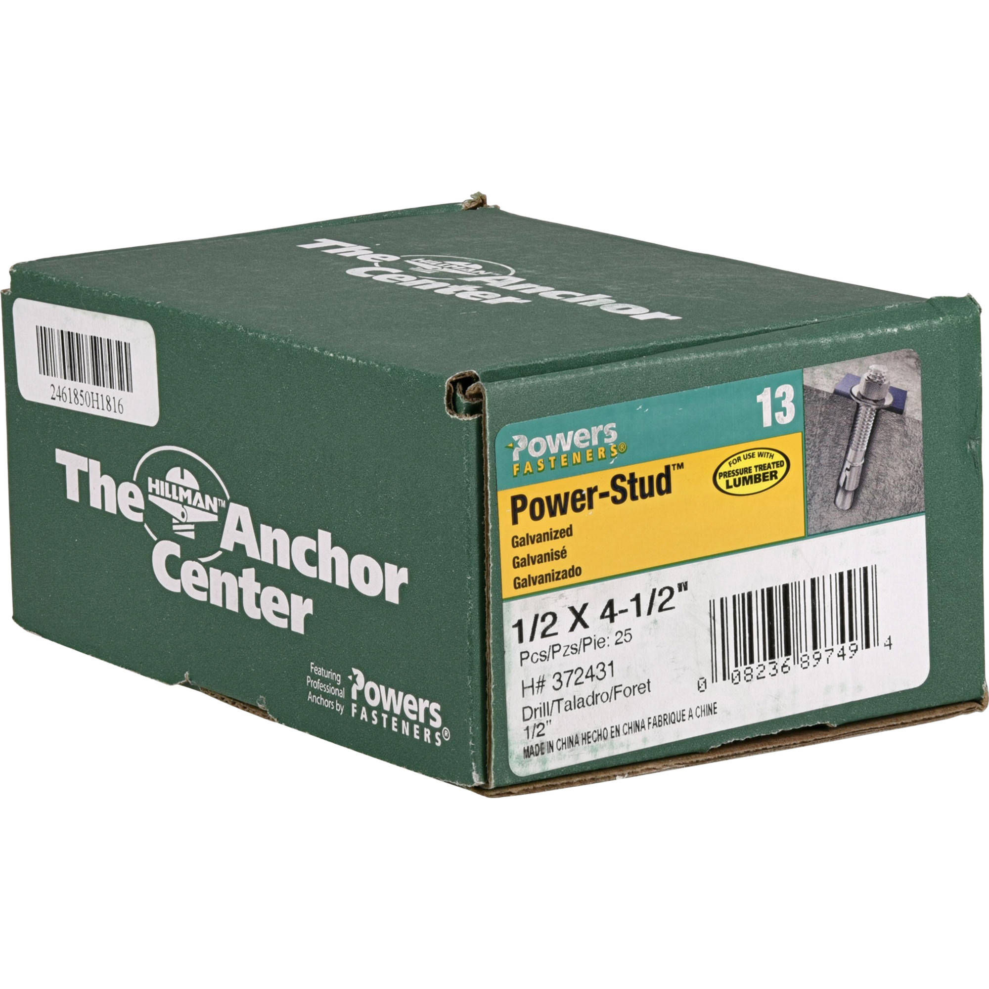 Hillman Mechanical Galvanized Power-Stud Wedge Anchor (1/2 in. x 4-1/2 in.) - 25 pc