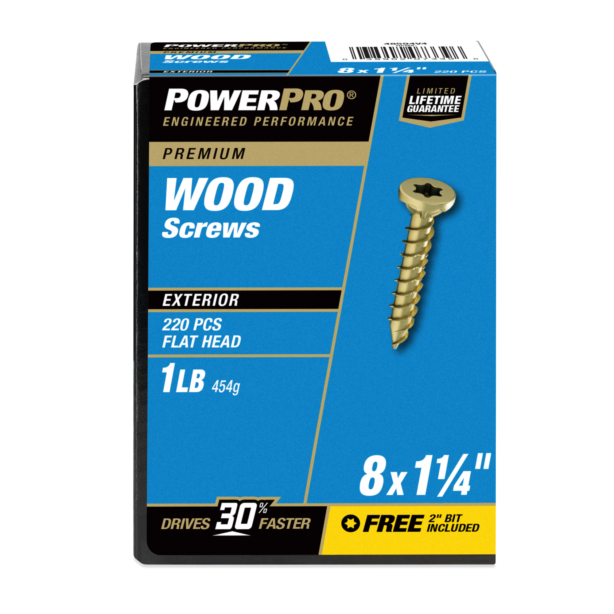 Power Pro Premium Exterior Wood Screws (#8 x 1-1/4 in.) - 220 pc