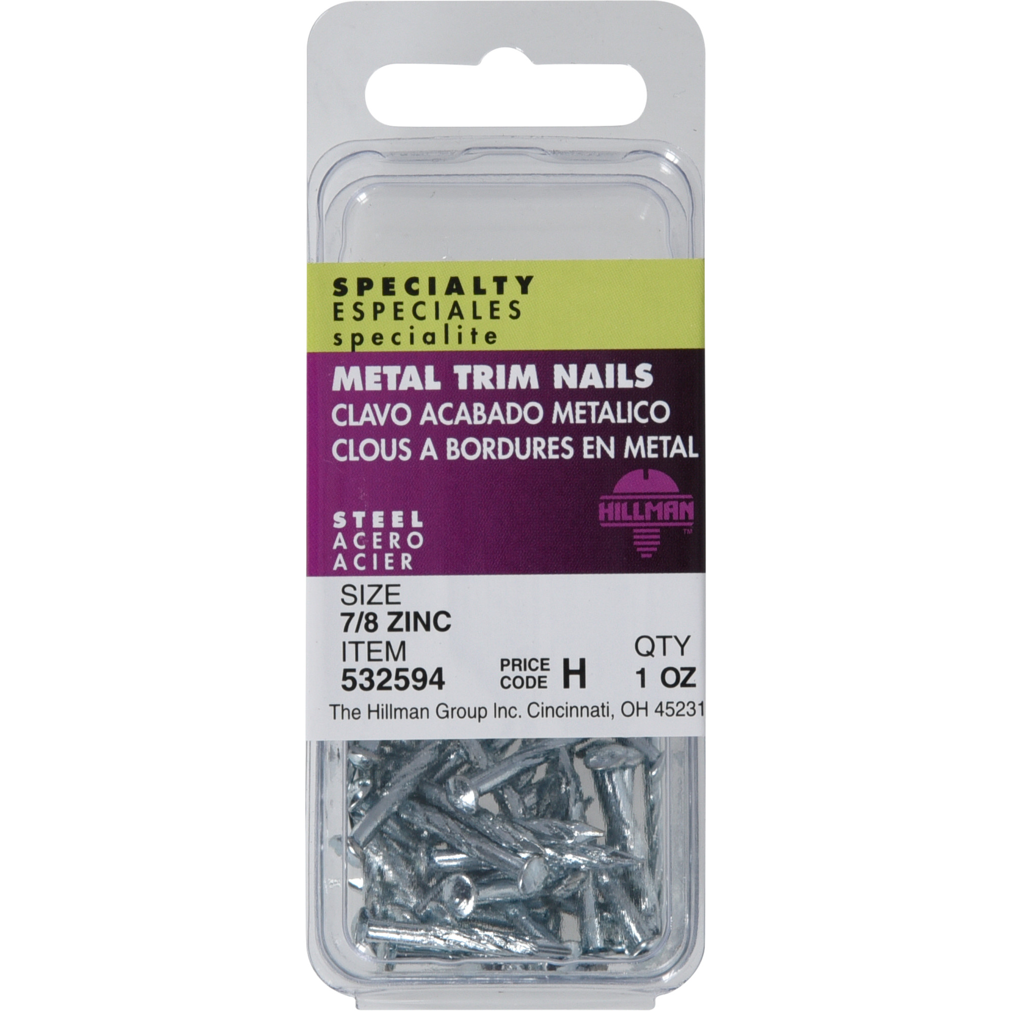 Hillman Trim Nails - Steel/Zinc Plated (7/8 in.) - 1 oz.