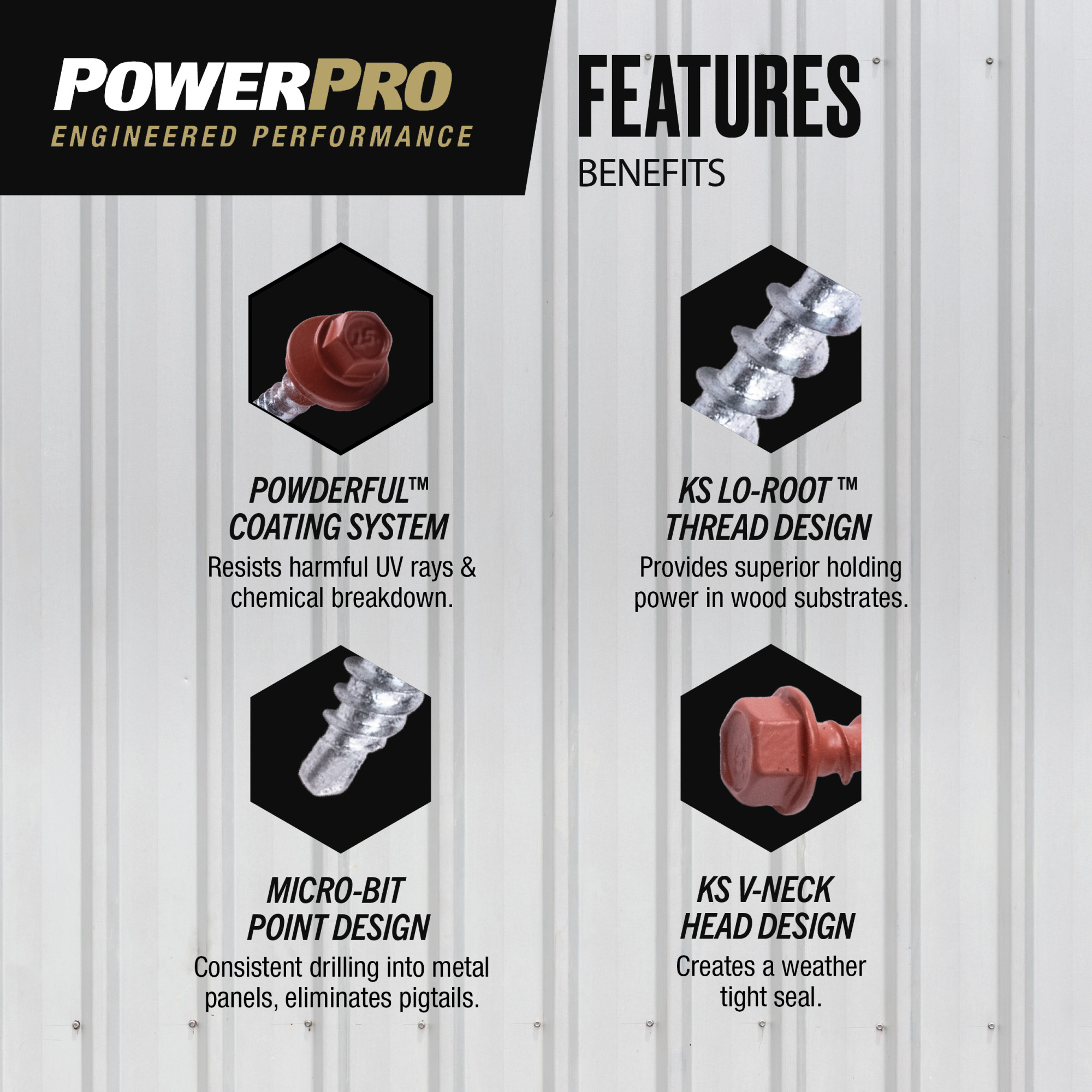 Power Pro Red Self Drilling Metal-to-Wood Roofing Screws (#10 x 2 in.) - 250 pc