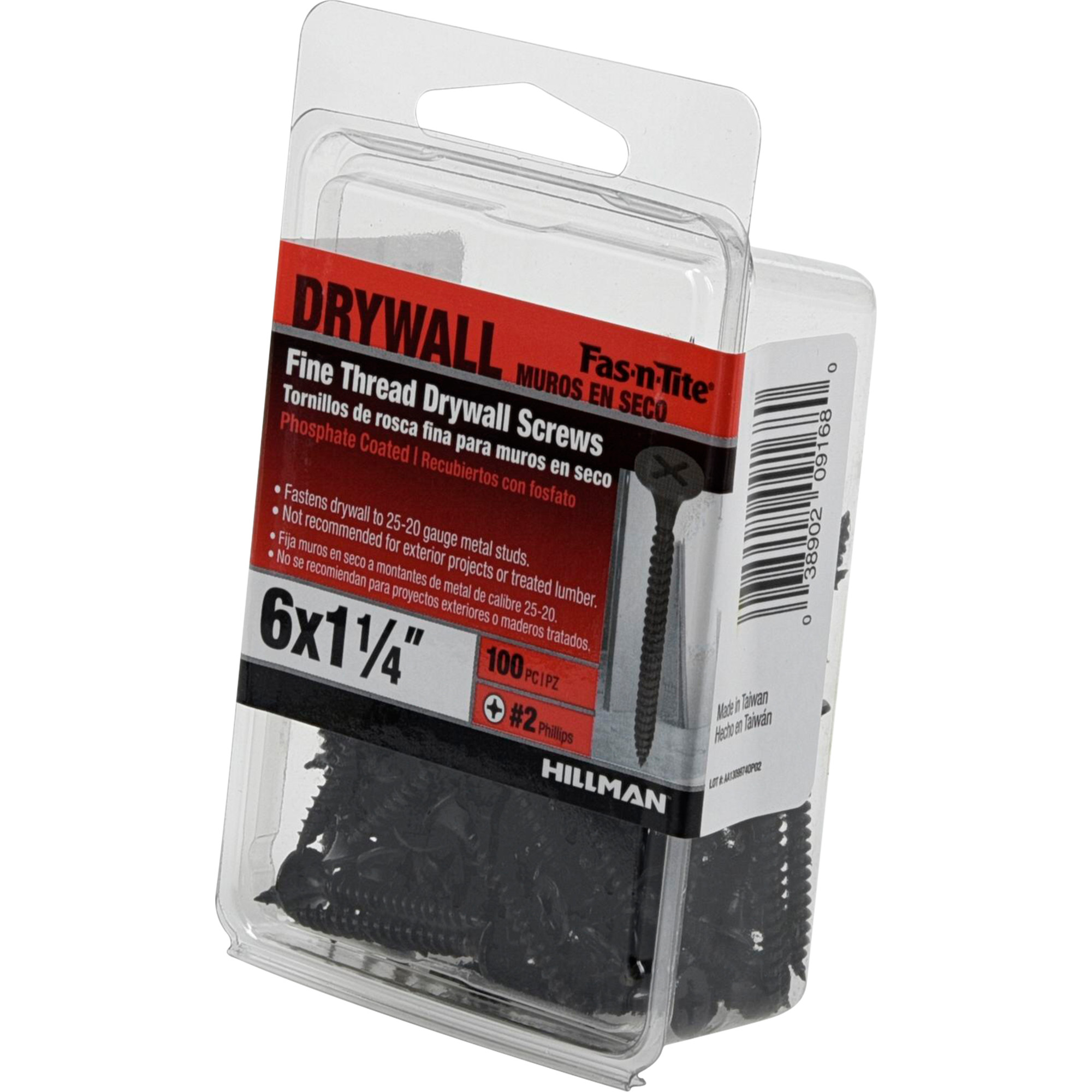 Hillman Fine Thread Drywall Screws (#6 x 1-1/4 in.) - 100 pc