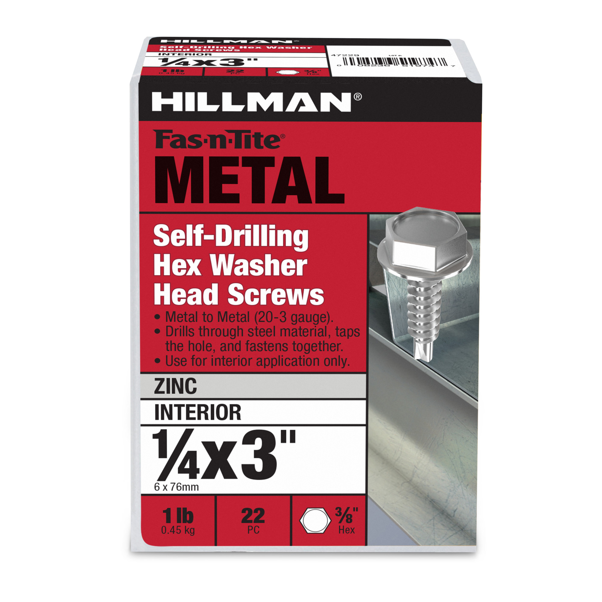 Hillman Zinc Hex Washer Head Self Drilling Screws (1/4 in.-14 x 3 in.)