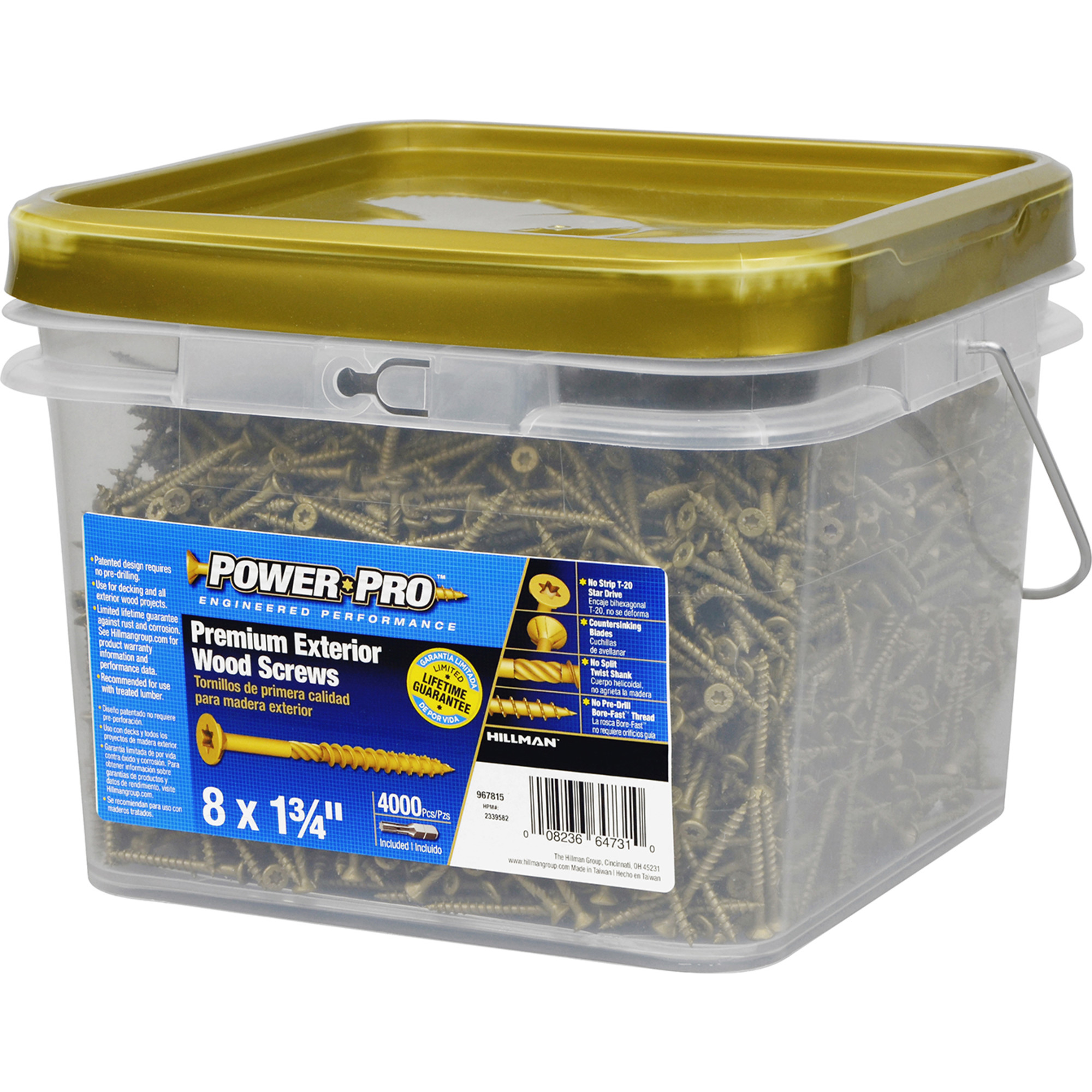 Power Pro Premium Bronze Exterior Wood Screws (#8 x 1-3/4 in.) - 4000 pc