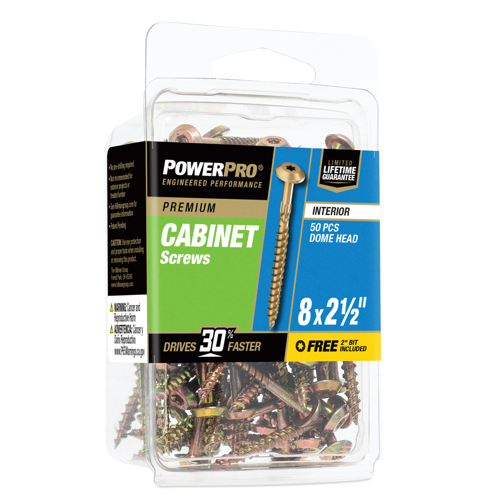 Power Pro� Premium Interior Cabinet Screws (#8 x 2-1/2 in.) - 50pc