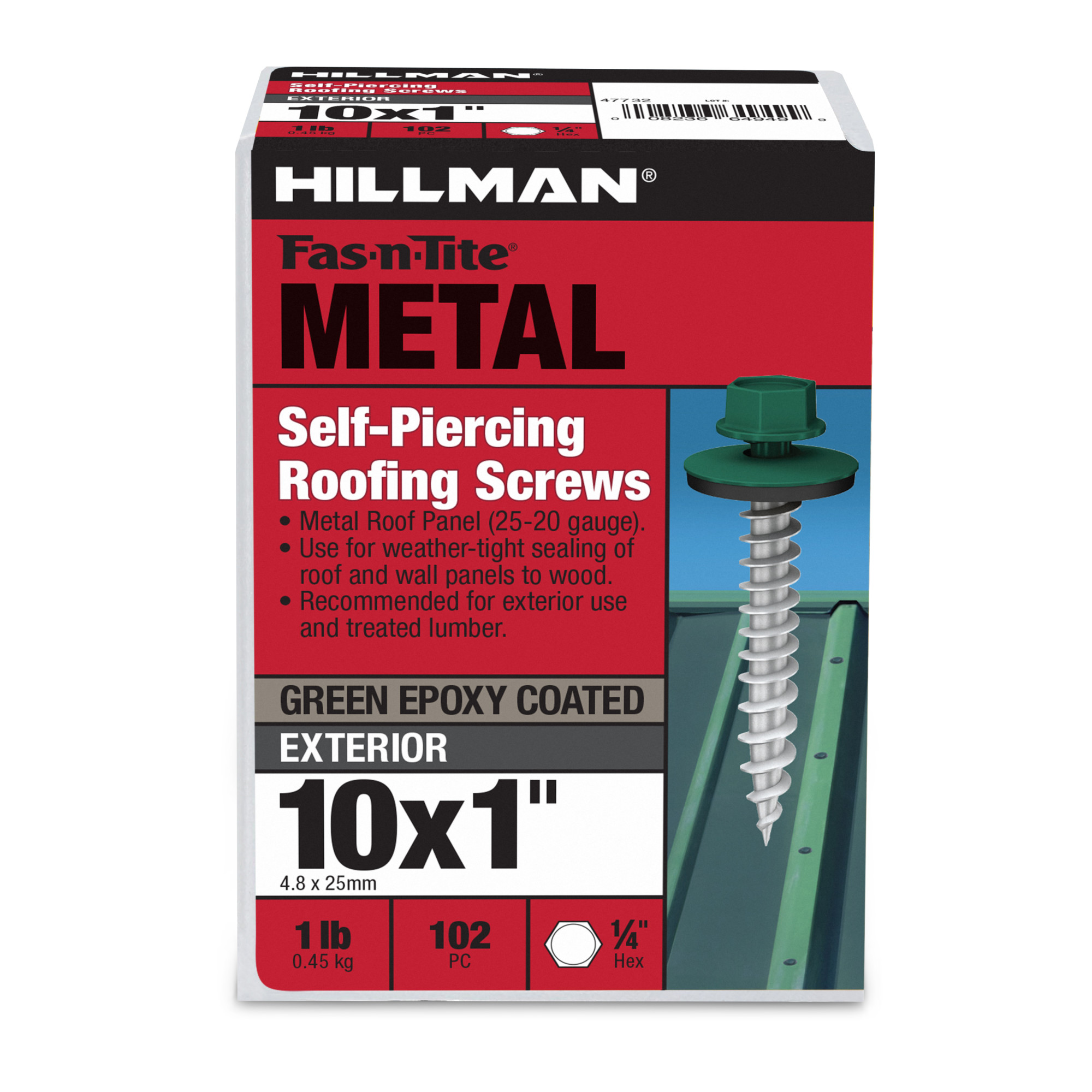 Hillman Green Painted Self-Piercing Sheeter (#10 x 1 in.)