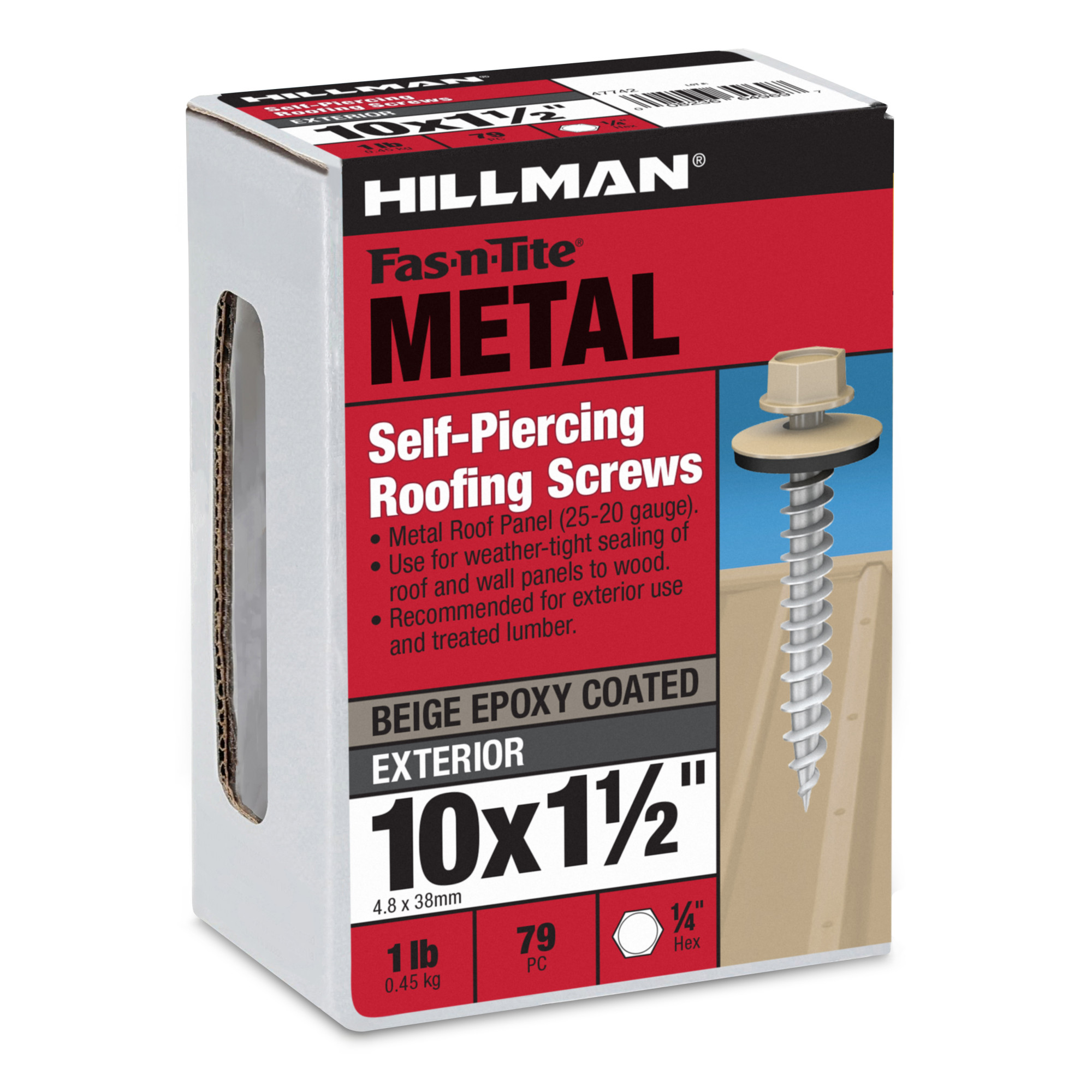 Hillman Beige Painted Self-Piercing Sheeter (#10 x 1-1/2 in.)