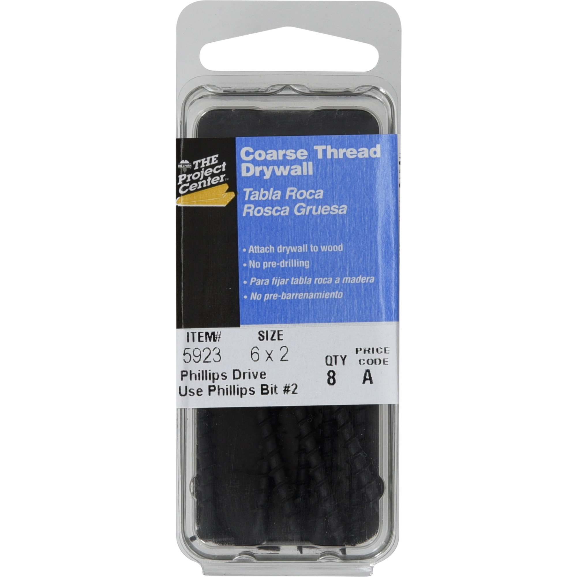 Project Center Coarse Thread Drywall Screws (#6 x 2 in.) - 8 pc