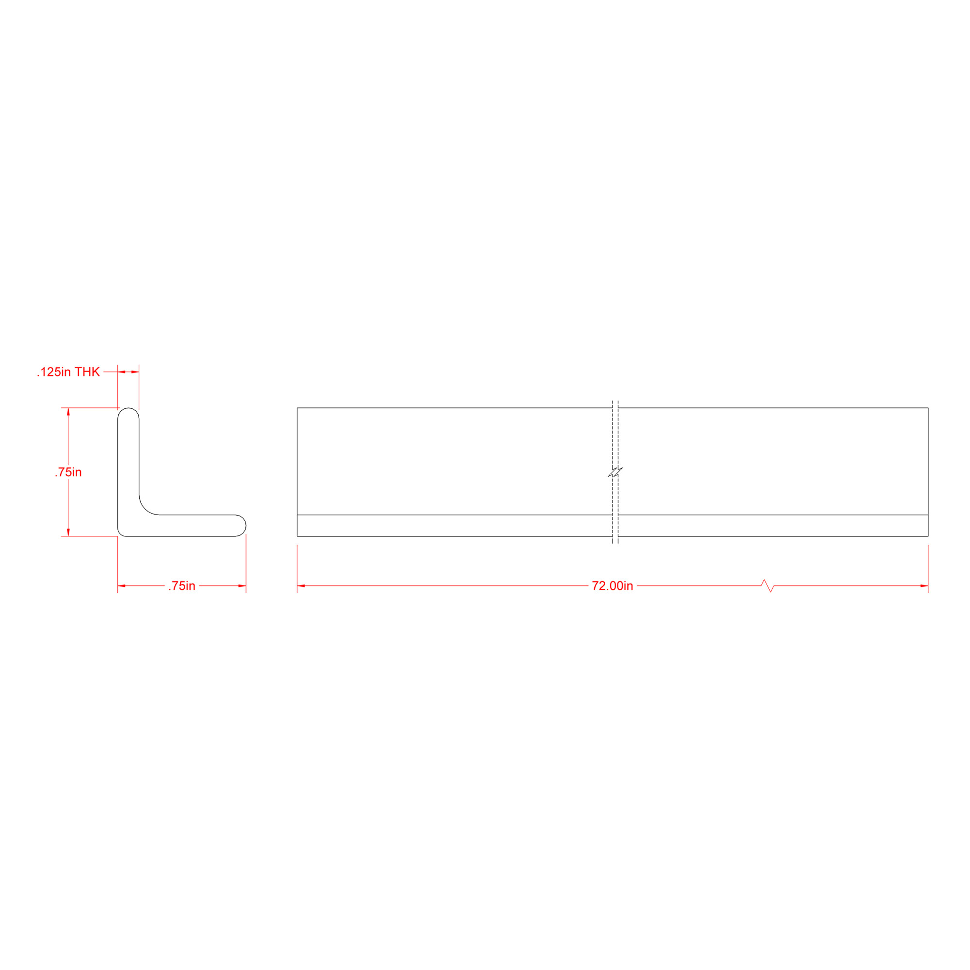 SteelWorks Weldable Hot-Rolled Steel Angle (1/8 in. x 3/4 in. x 6 ft.)