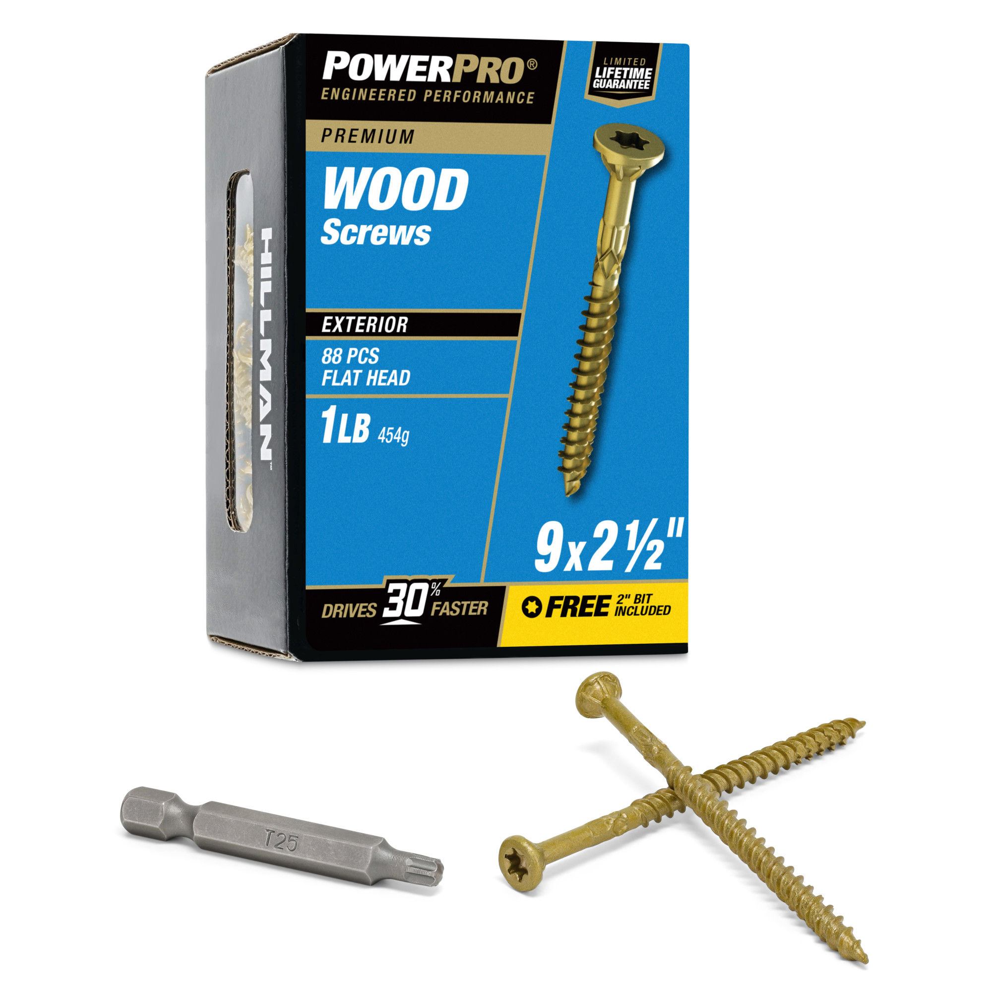 Power Pro Premium Exterior Wood Screws (#9 x 2-1/2 in.) - 88 pc