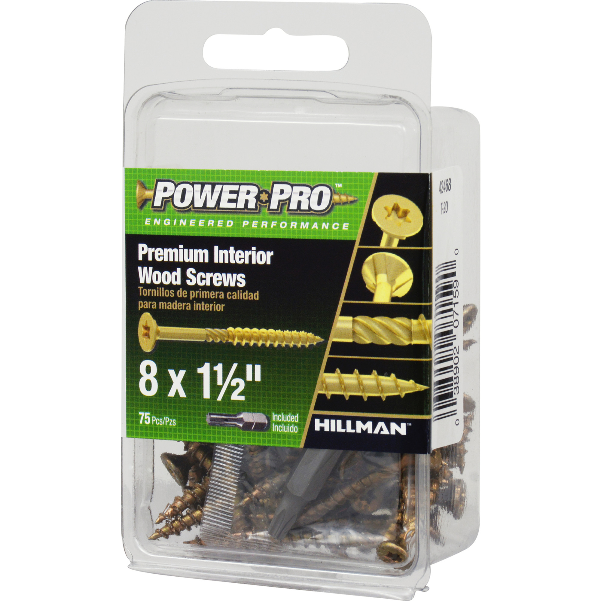 Power Pro Premium Interior Wood Screws (#8 x 1-1/2 in.) - 75 pc