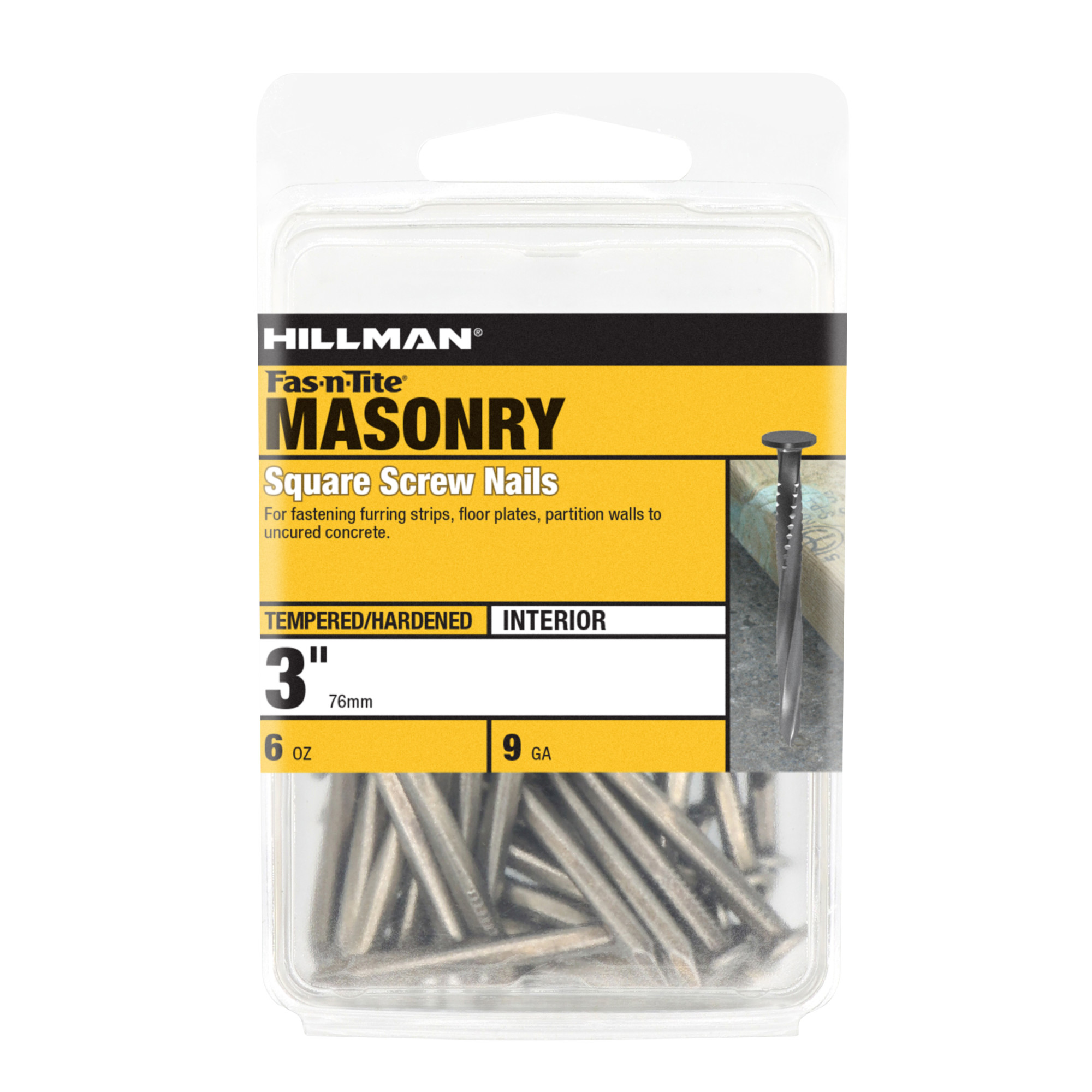 Hillman Concrete Nail - Square Shank (3 in.) - 6 oz.