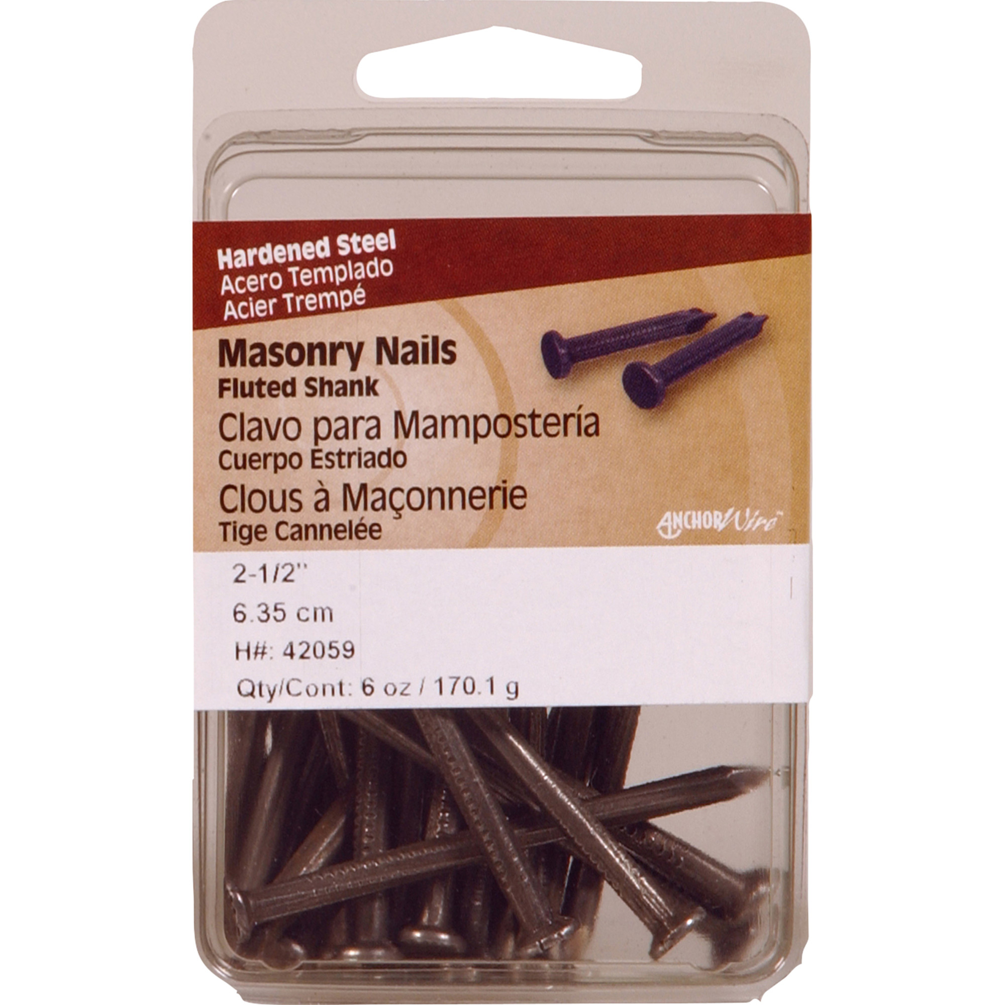 Anchor Wire Bright Fluted Masonry Nails (2-1/2 in.) - 6 oz.