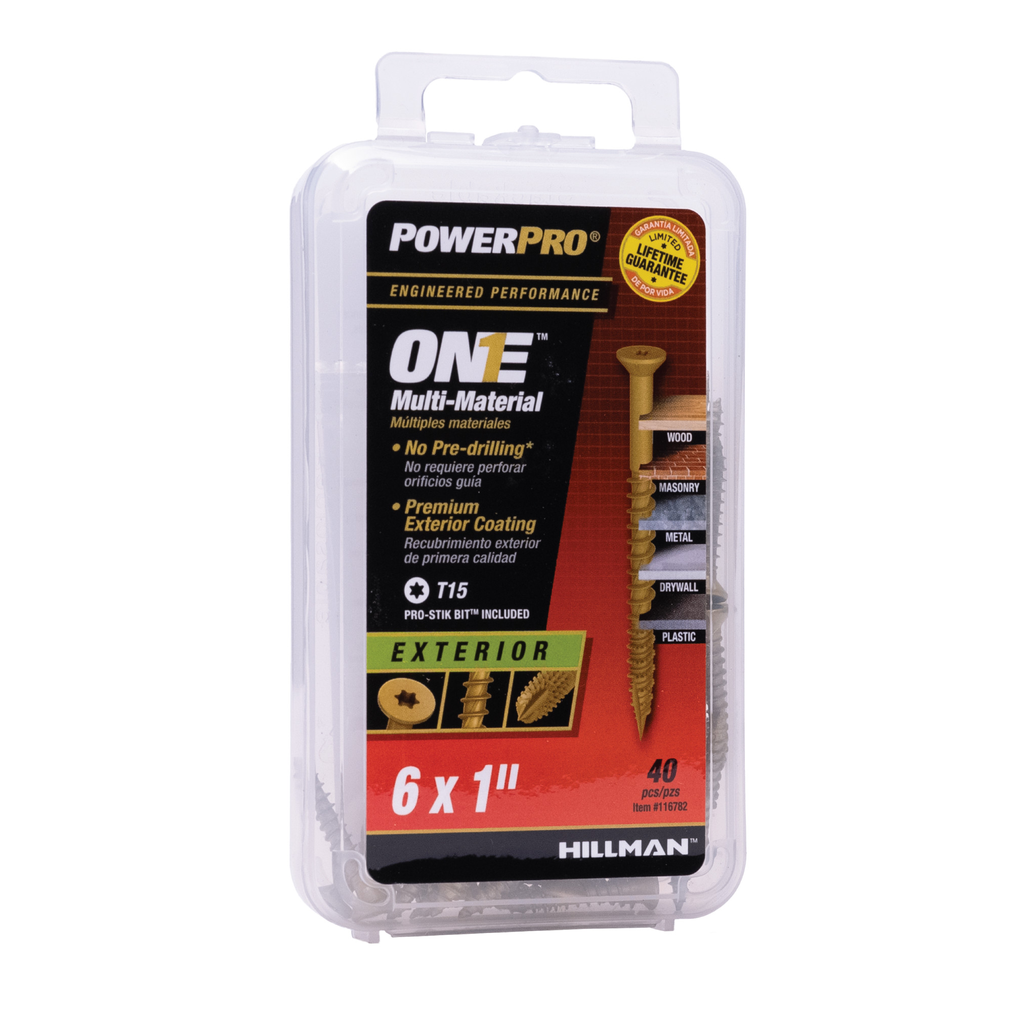 Power Pro ONE Flat Exterior Bronze Multi-Material Screws (#6 x 1 in.) - 40pc