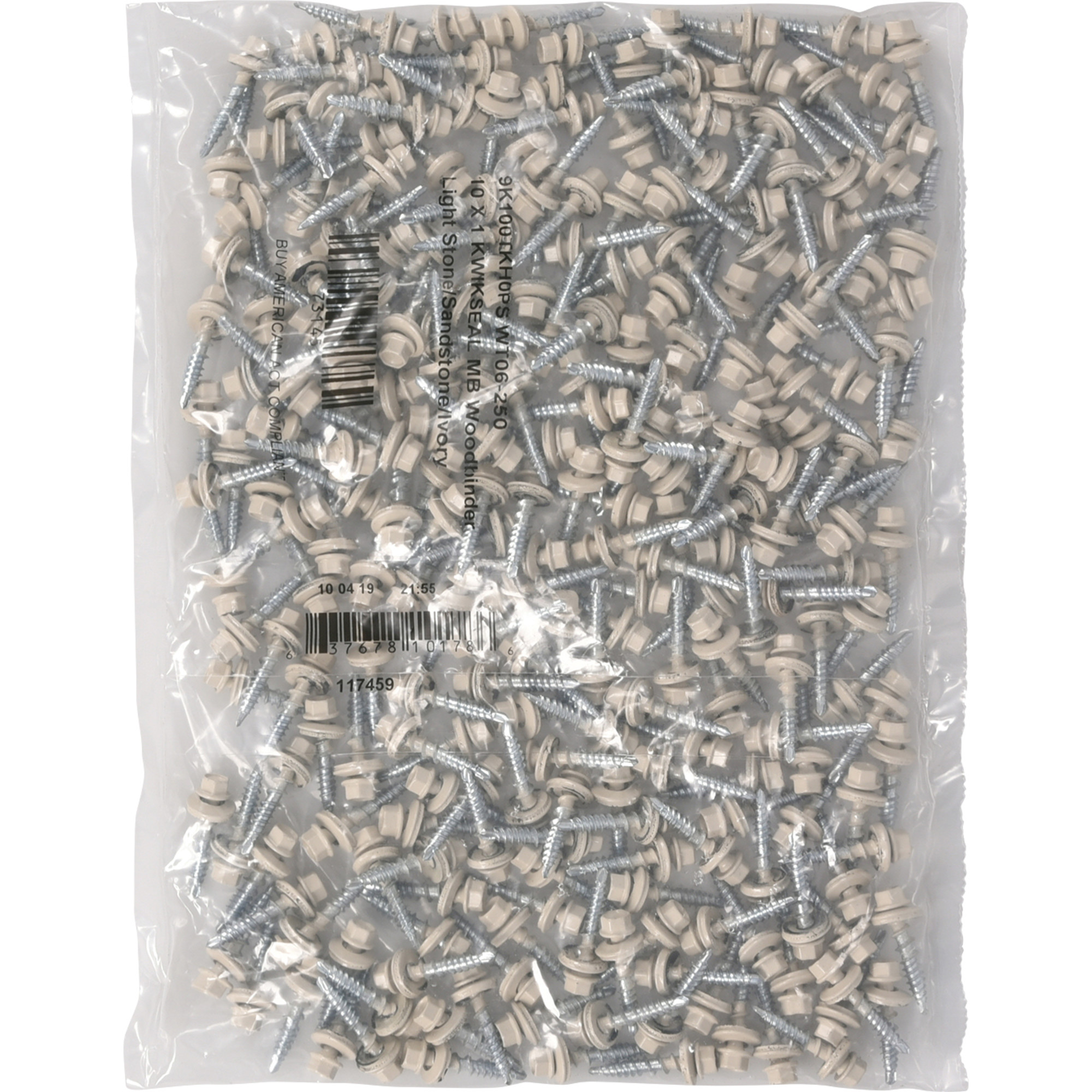 Power Pro Ivory Self Drilling Metal-to-Wood Roofing Screws (#10 x 1 in.) - 250 pc