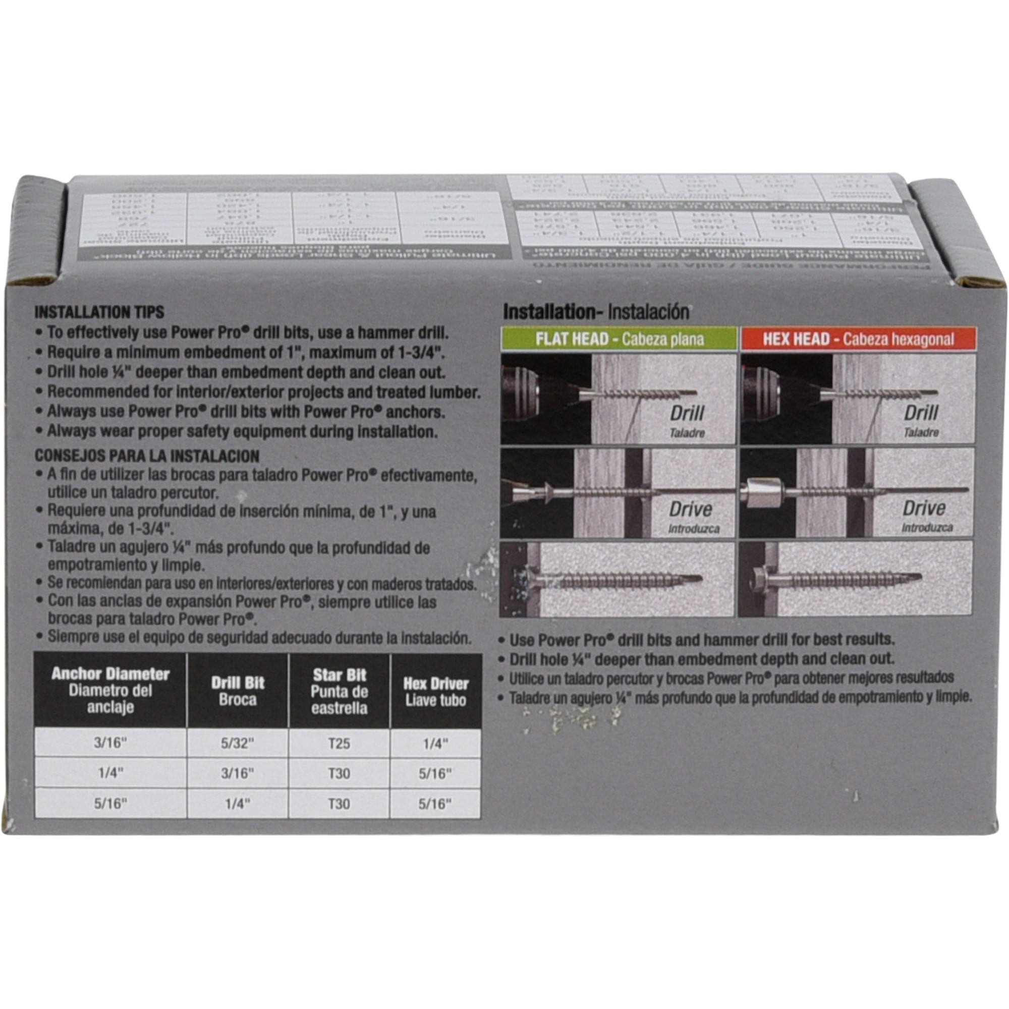 Power Pro Black Flat-Head Concrete Screw Anchor (1/4 in. x 2-1/4 in.) - 100 pc
