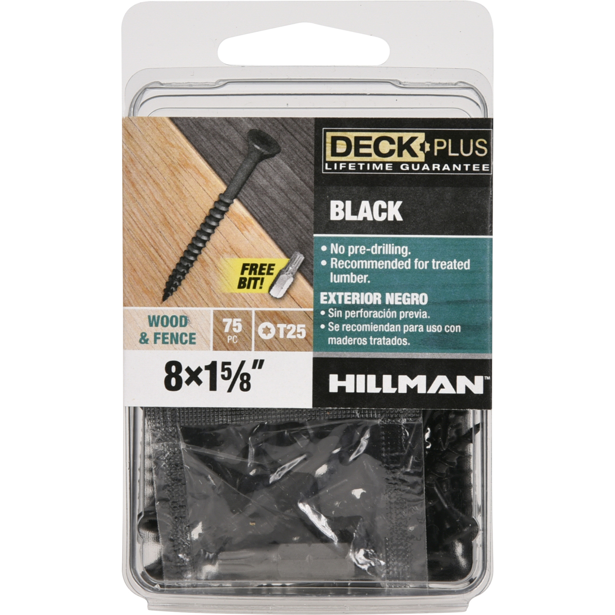 Deck Plus Black Deck Screws (#8 x 1-5/8 in.)