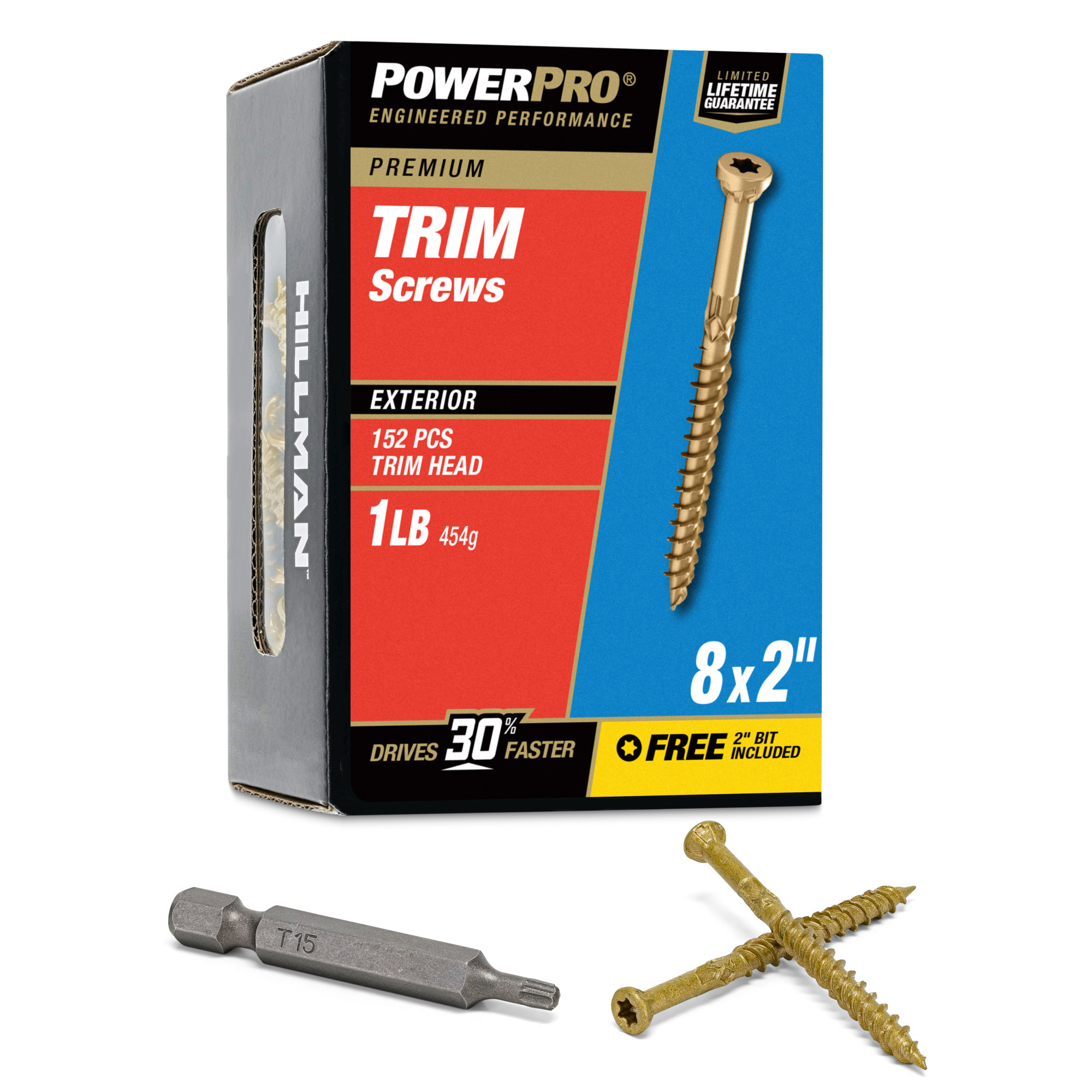Power Pro&reg; Premium Bronze Exterior Trim Screws (#8 x 2 in.) - 152 pc