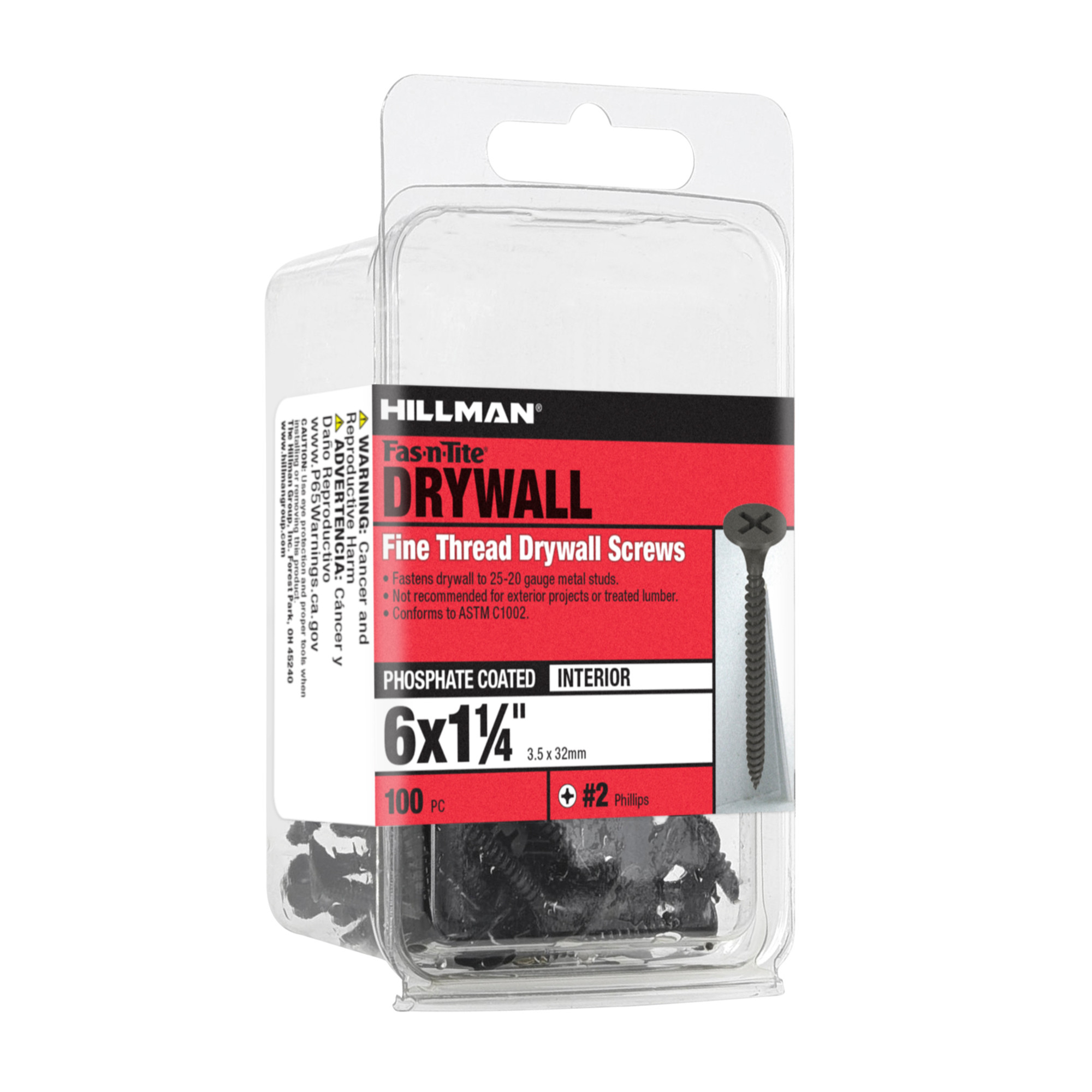 Hillman Fine Thread Drywall Screws (#6 x 1-1/4 in.) - 100 pc
