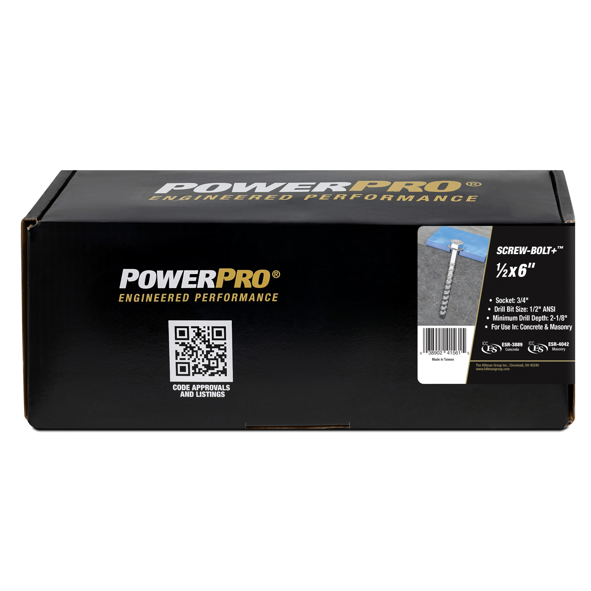 Power Pro Zinc Hex Washer Head Screw-Bolt+ Anchors (1/2 in. x 6 in.) - 25 pc