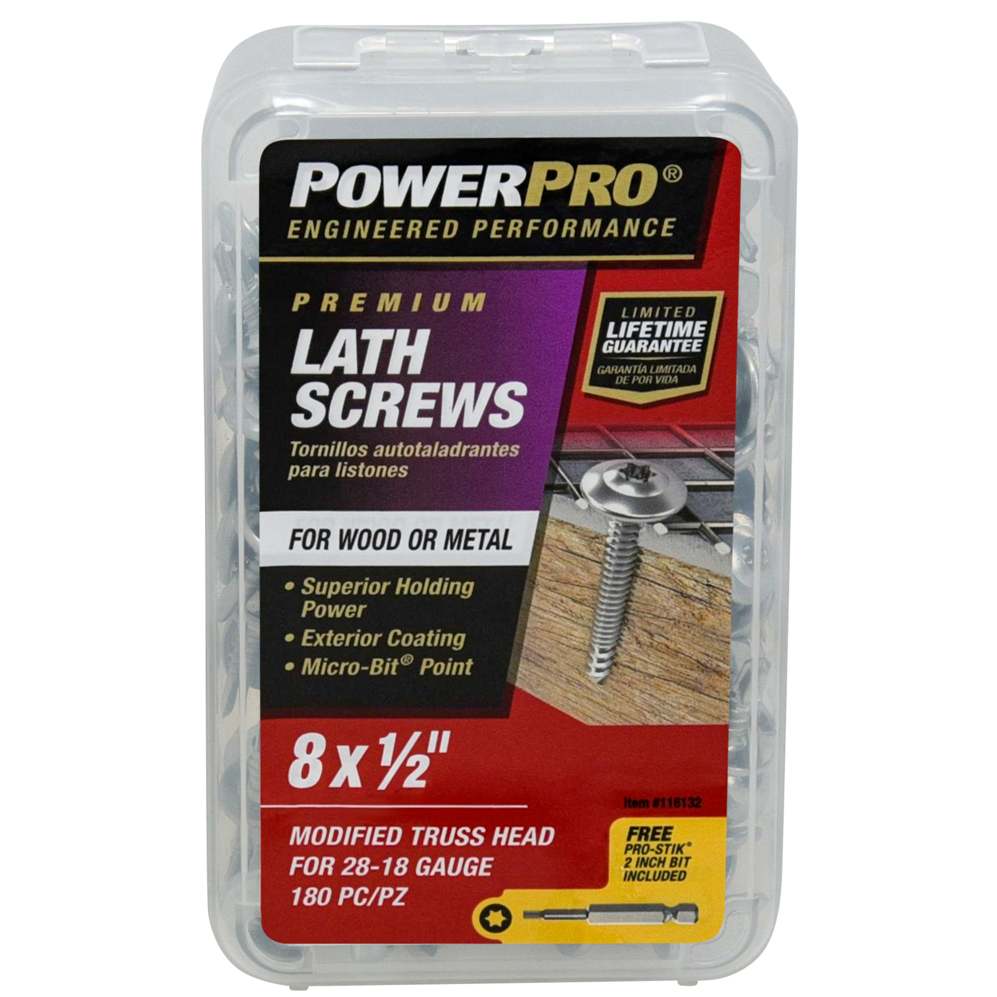Power Pro Stainless Steel Truss-Head Lath Screws (#8 x 1/2 in.) - 1lb Box