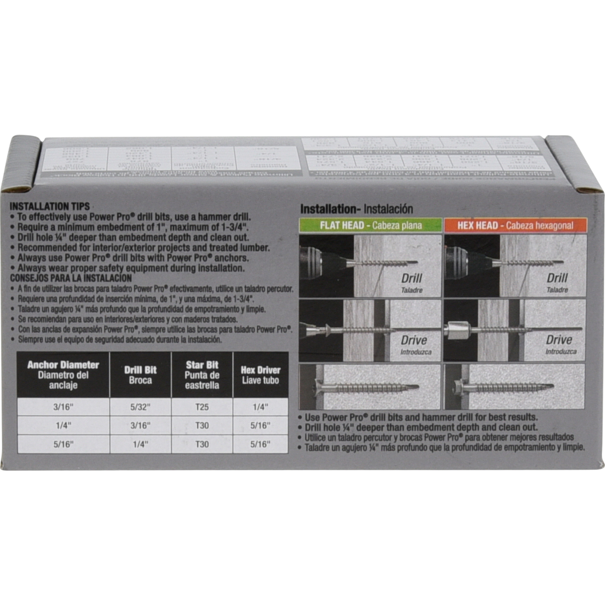 Power Pro Black Flat-Head Concrete Screw Anchor (1/4 in. x 1-1/4 in.) - 100 pc