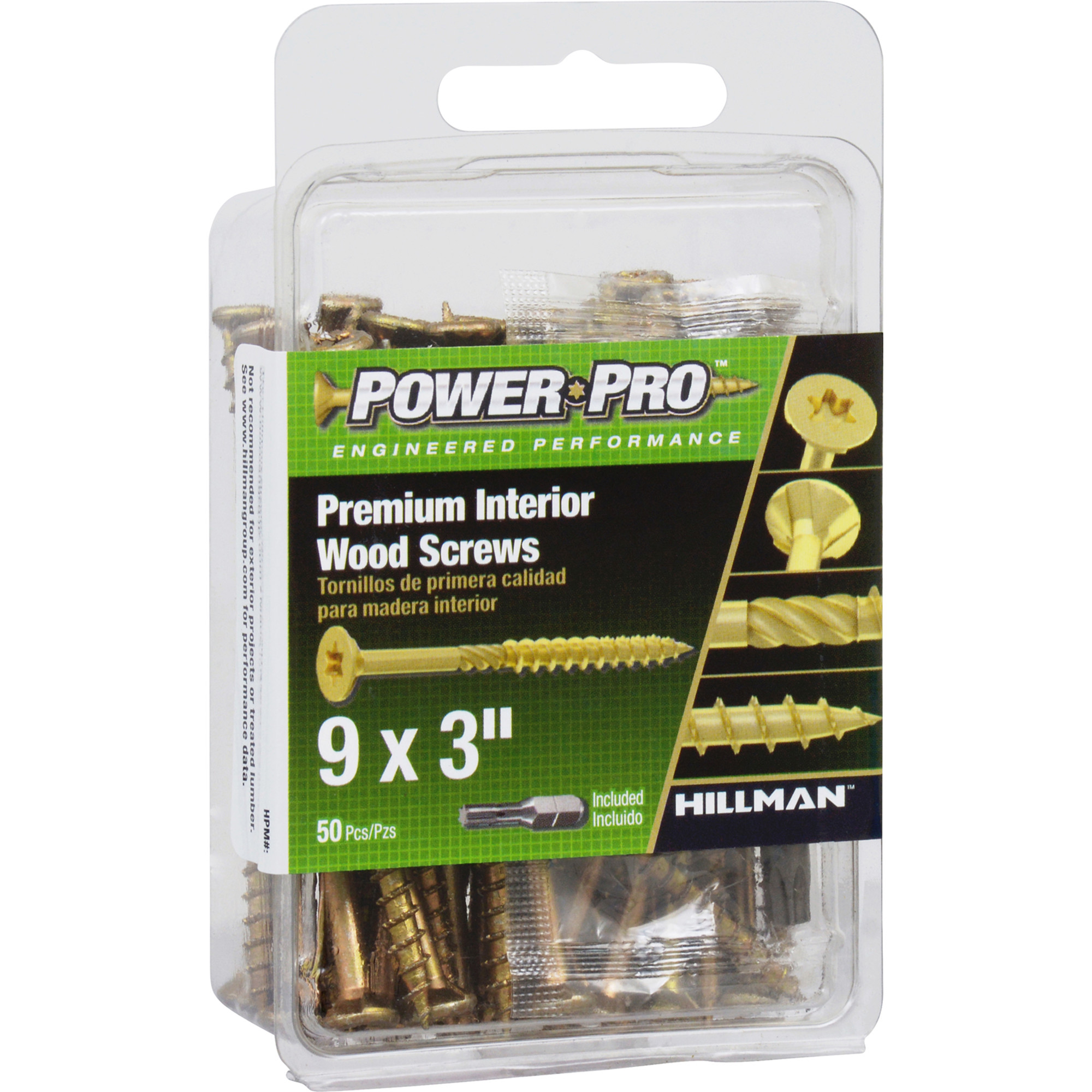 Power Pro Premium Interior Wood Screws (#9 x 3 in.) - 50 pc
