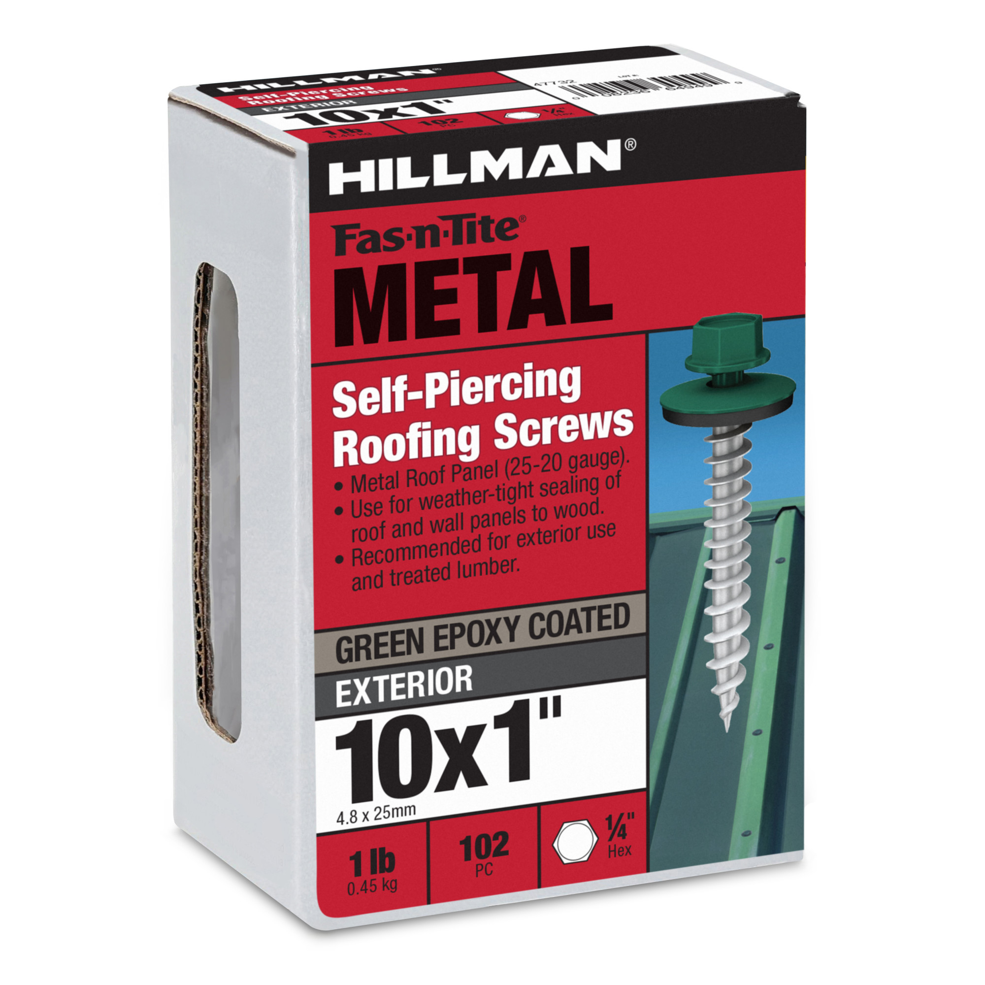 Hillman Green Painted Self-Piercing Sheeter (#10 x 1 in.)