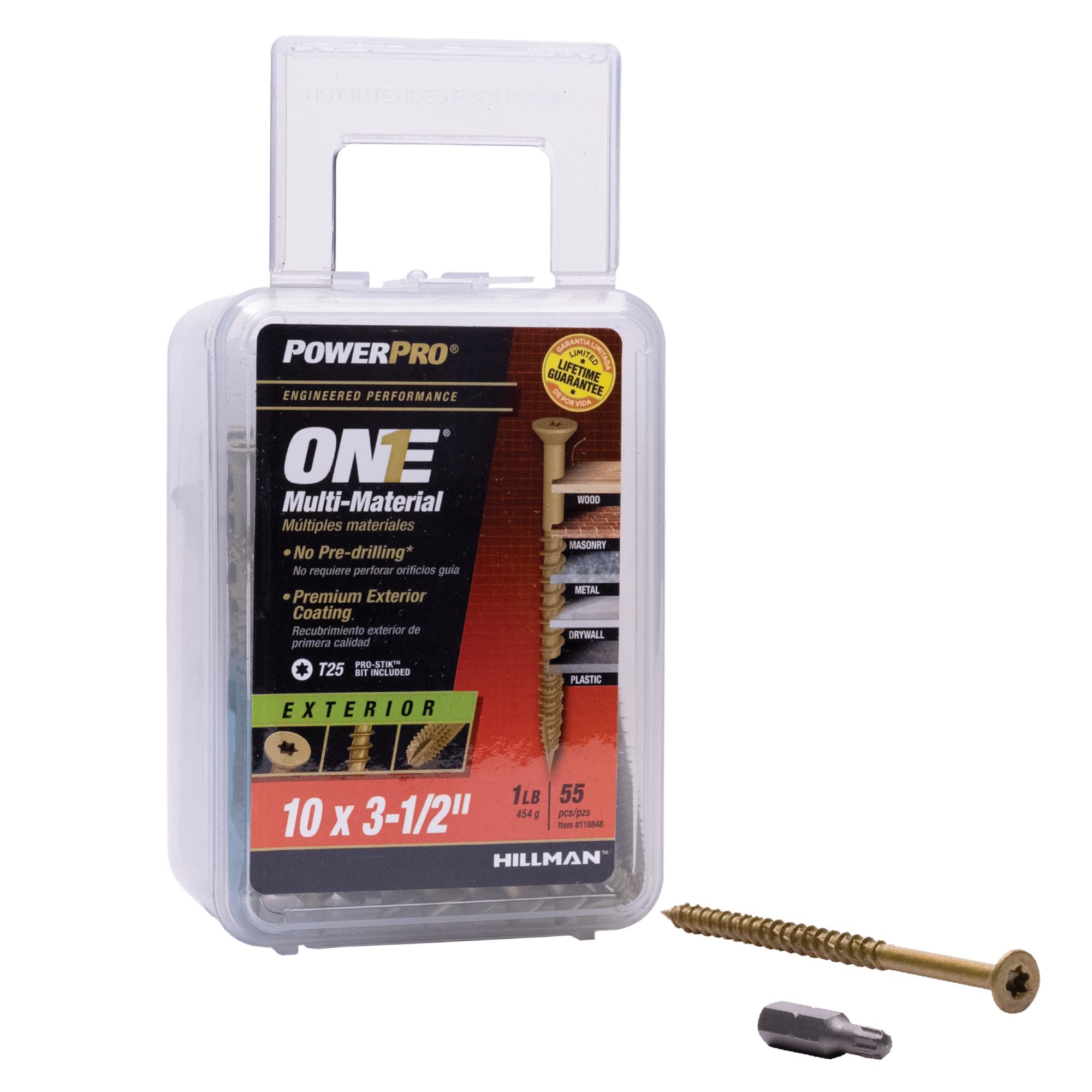 Power Pro ONE Flat Exterior Bronze Multi-Material Screws (#10 x 3-1/2 in.) - 55 pc