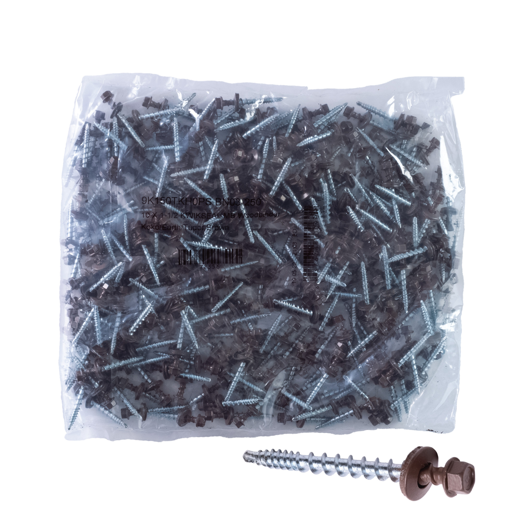 Power Pro Brown Self Drilling Metal-to-Wood Roofing Screws (#10 x 1-1/2 in.)-250 pc