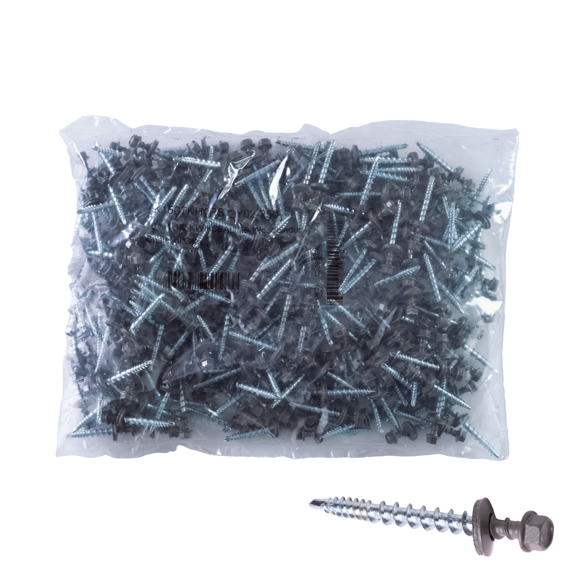 Power Pro Gray Self Drilling Metal-to-Wood Roofing Screws (#10 x 1-1/2 in.)-250 pc