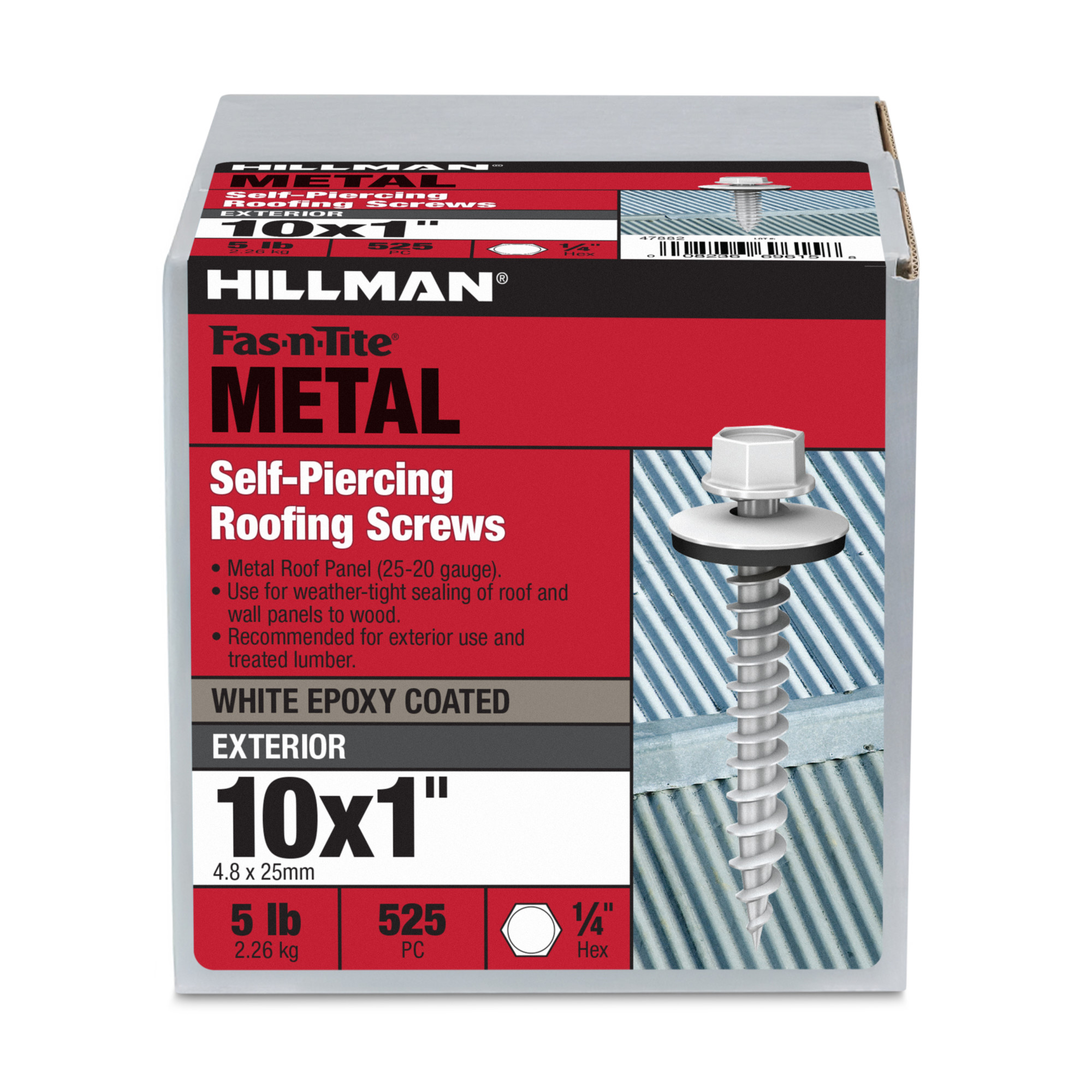 Hillman White Painted Self-Piercing Sheeter (#10 x 1 in.)