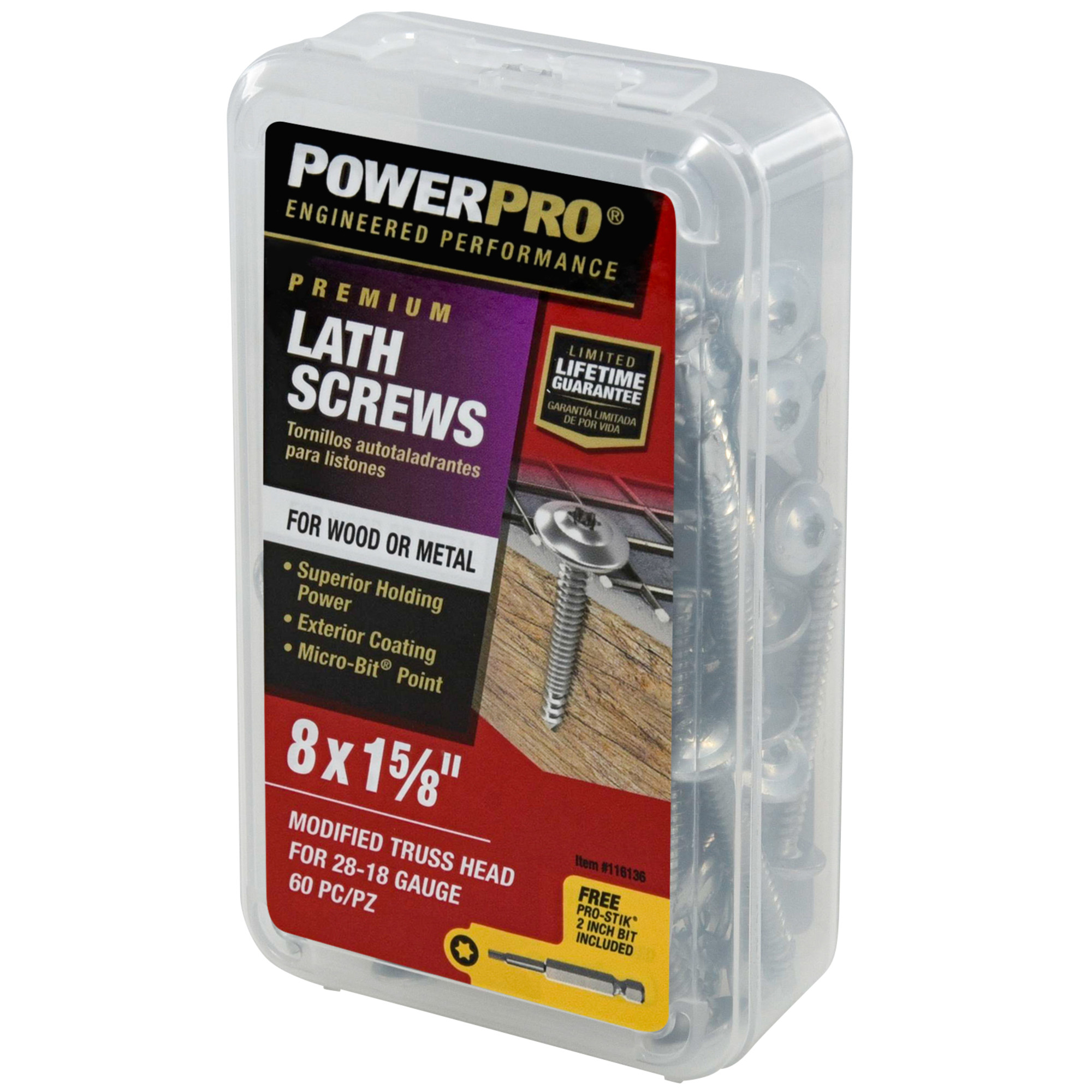 Power Pro Stainless Steel Truss-Head Lath Screws (#8 x 1-5/8 in.) - 1lb Box