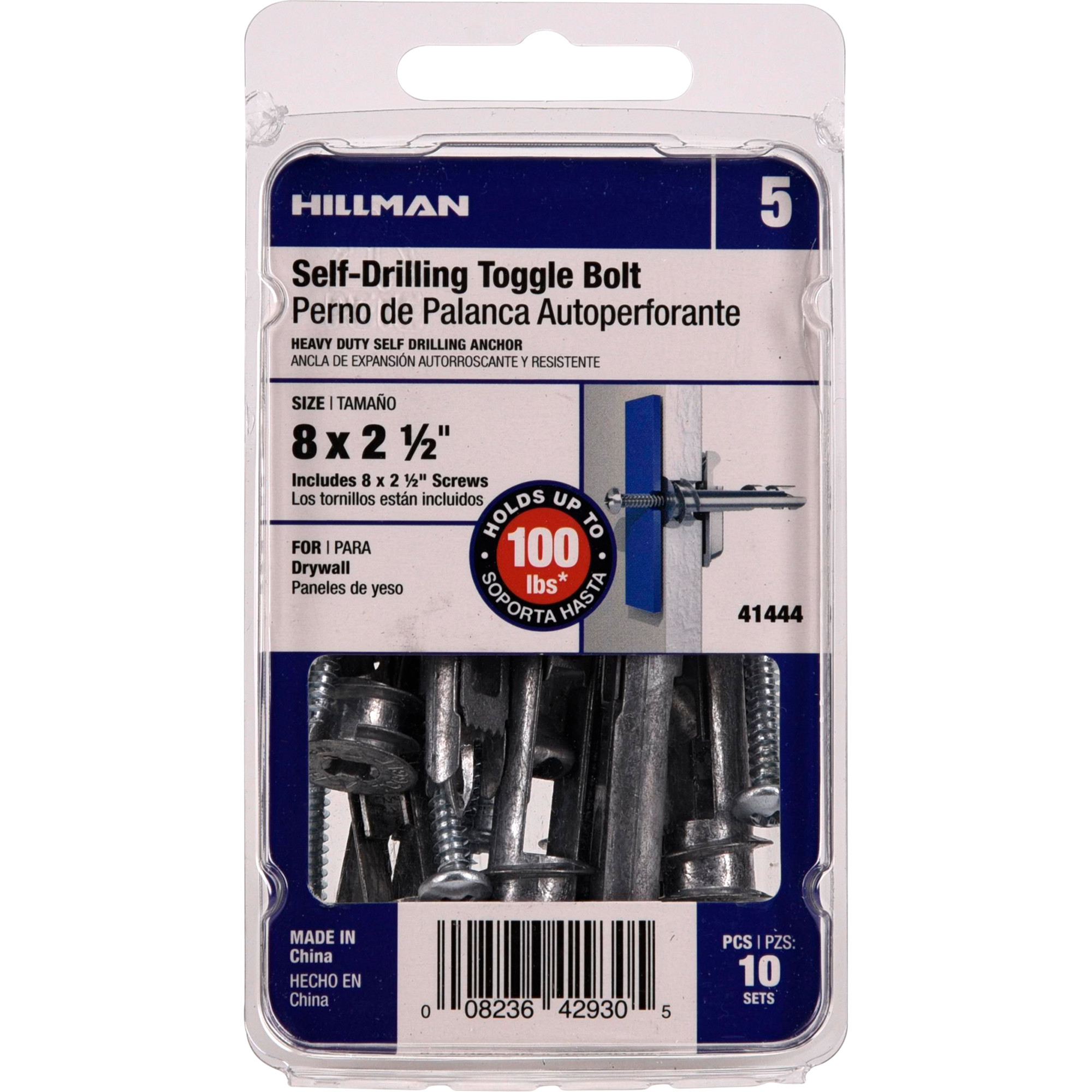Hillman Self-Drilling Toggle Bolts w/#8 x 2-1/2 in. Screws - 10 pc