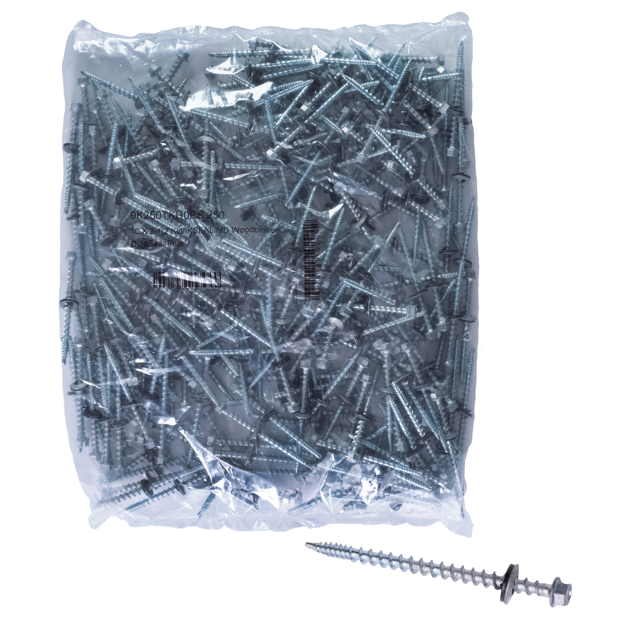 Power Pro Silver Self Drilling Metal-to-Wood Roofing Screws (#10 x 2-1/2 in.)-250pc